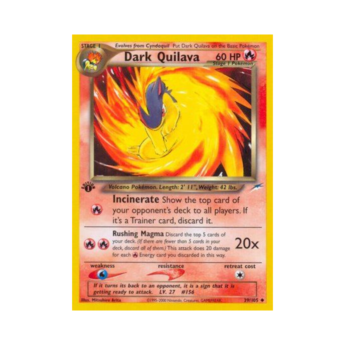 포켓몬 TCG 다크 마그케인 U 네오 데스티니 (영문판)(Pokemon TCG Dark Quilava U Neo Destiny (English Ver.)) - 1