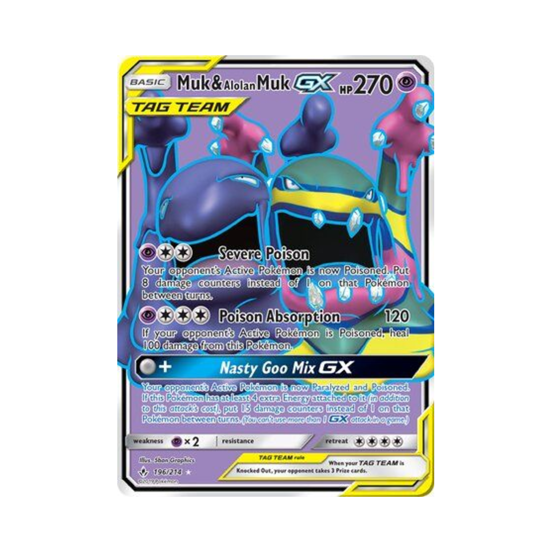 포켓몬 TCG 질뻐기 & 알로라 질뻐기 GX RU 언브로큰 본즈 (영문판)(Pokemon TCG Muk & Alolan Muk GX RU Unbroken Bonds (English Ver.)) - 1