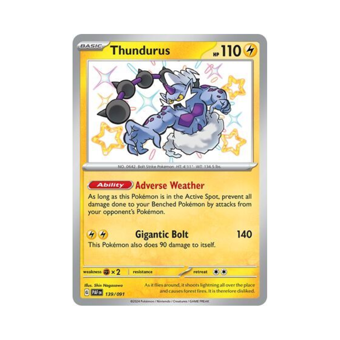 포켓몬 TCG 볼트로스 SR 팔데아 페이트 (영문판)(Pokemon TCG Thundurus SR Paldean Fates (English Ver.)) - 1