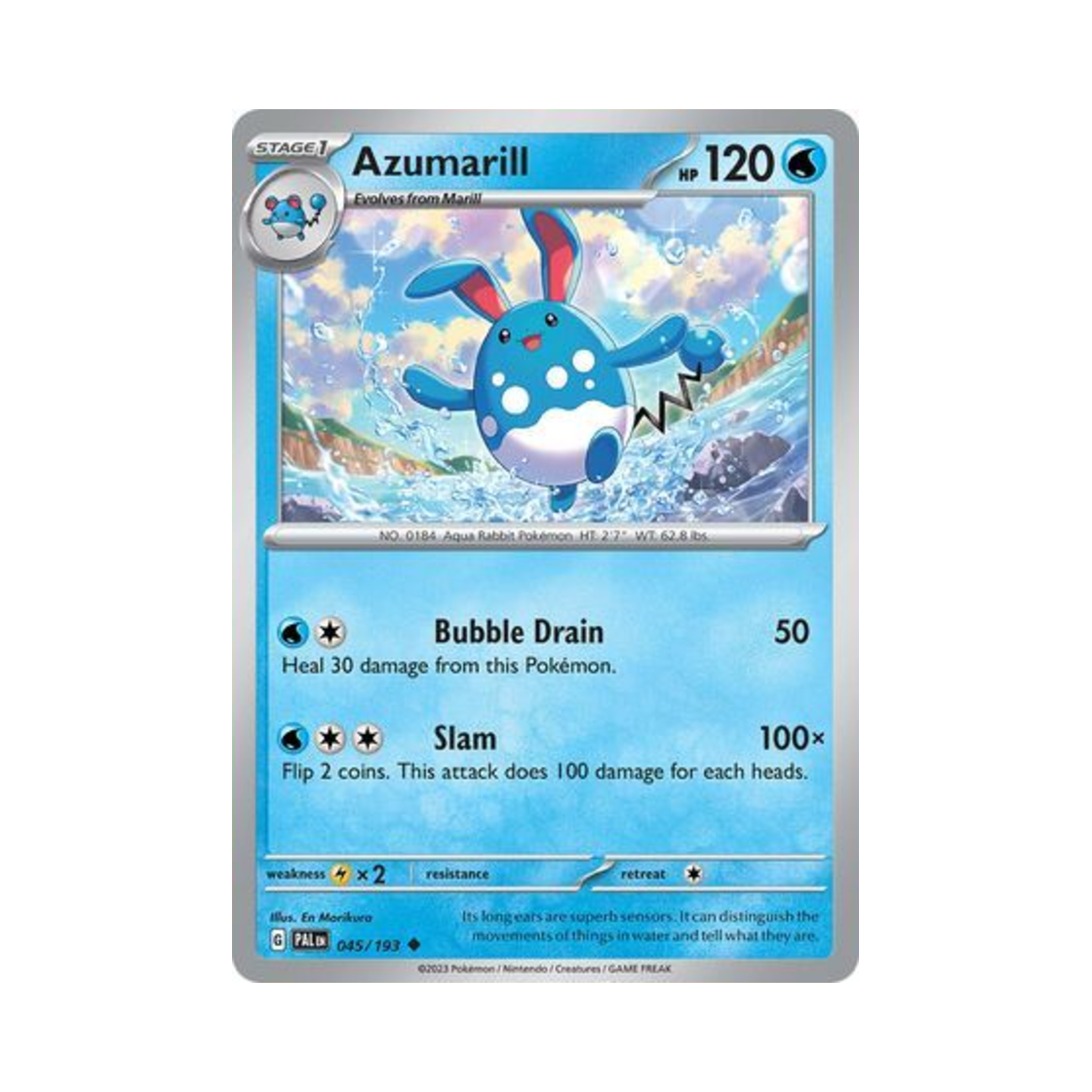포켓몬 TCG 마릴리 U 팔데아 이볼브드 (영문판)(Pokemon TCG Azumarill U Paldea Evolved (English Ver.))