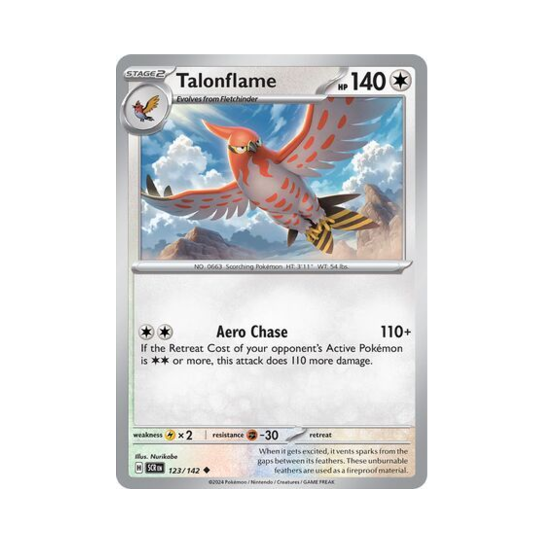 포켓몬 TCG 파이어로 U 스텔라 크라운 (영문판)(Pokemon TCG Talonflame U Stellar Crown (English Ver.))