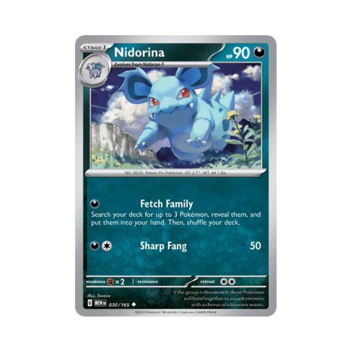 포켓몬 TCG 니드리나 U 스칼렛 & 바이올렛 151 (영문판)(Pokemon TCG Nidorina U Scarlet & Violet 151 (English Ver.)) - 1
