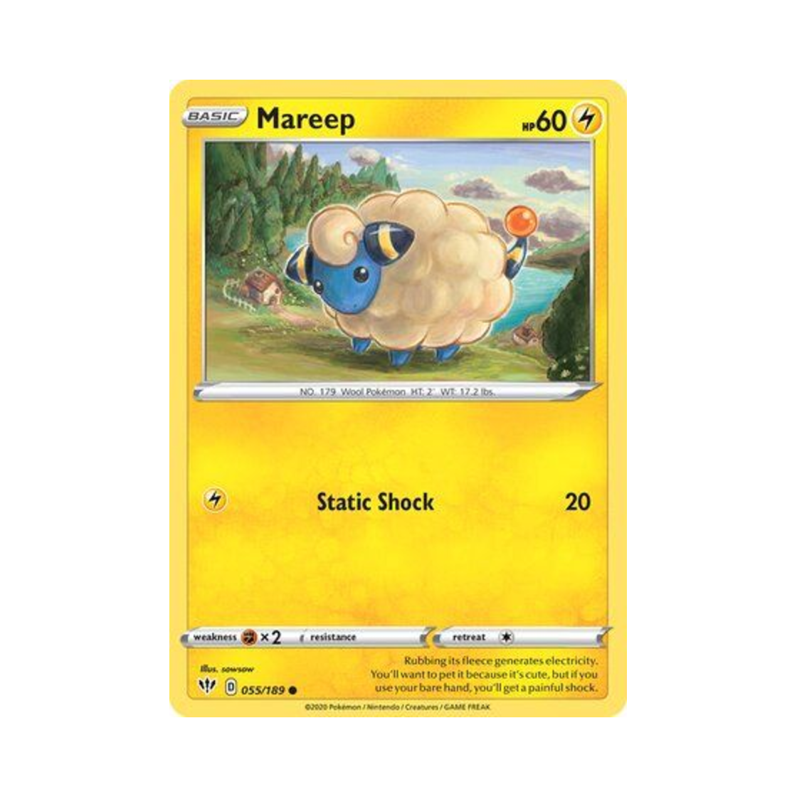 포켓몬 TCG 메리프 C 다크니스 어블레이즈 (영문판)(Pokemon TCG Mareep C Darkness Ablaze (English Ver.)) - 1
