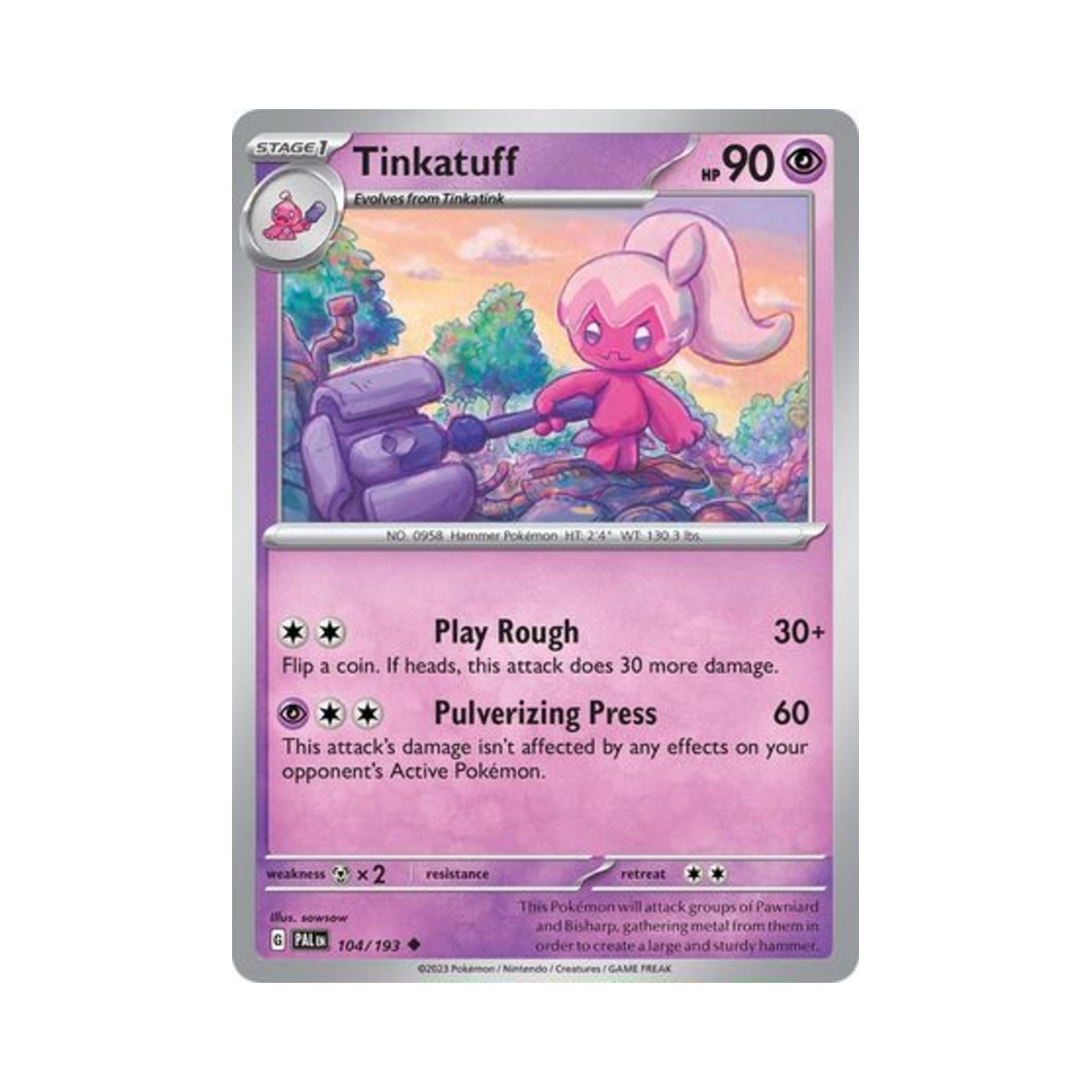 포켓몬 TCG 벼리짱 U 팔데아 이볼브드 (영문판)(Pokemon TCG Tinkatuff U Paldea Evolved (English Ver.)) - 1