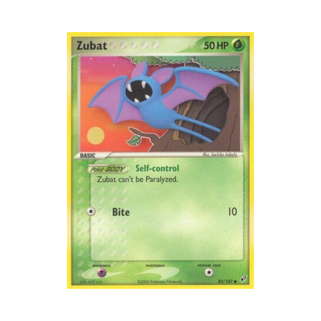 포켓몬 TCG 주뱃 C EX 테오키스 (영문판)(Pokemon TCG Zubat C EX Deoxys (English Ver.)) - 1