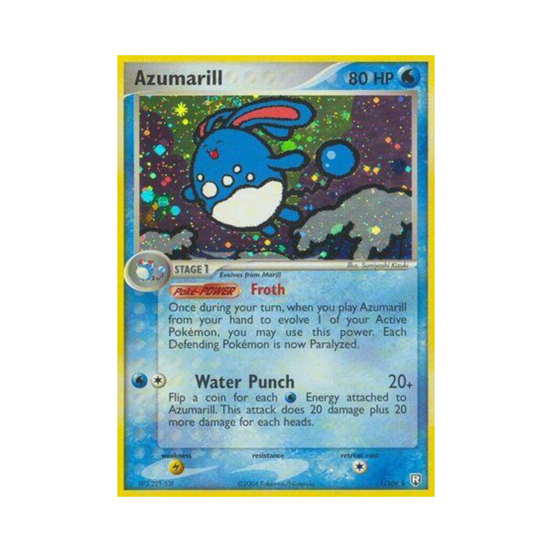 포켓몬 TCG 마릴리 RH EX 로켓단 리턴즈 (영문판)(Pokemon TCG Azumarill RH EX Team Rocket Returns (English Ver.))