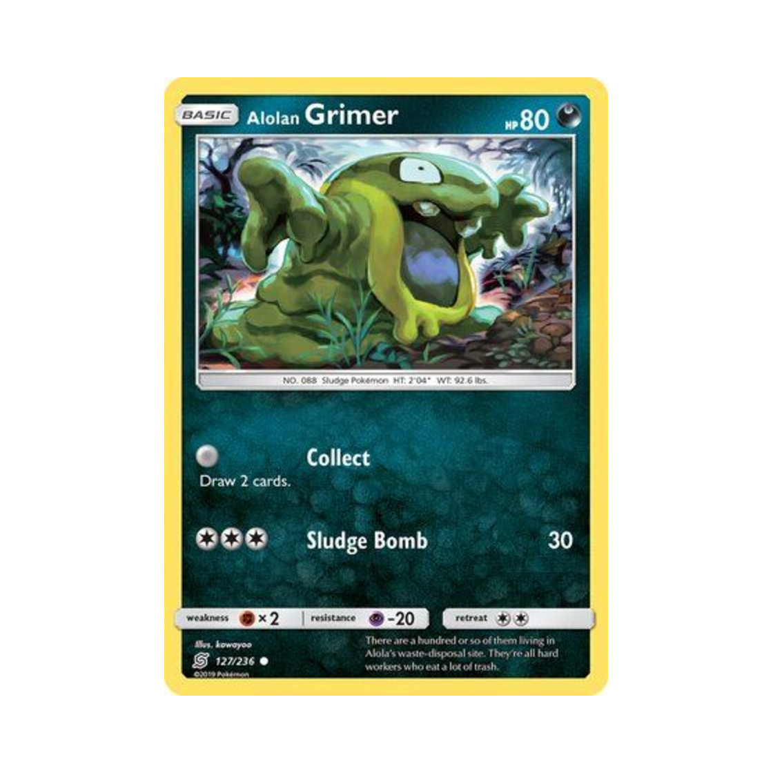 포켓몬 TCG 알로라 질퍽이 C 유니파이드 마인즈 (영문판)(Pokemon TCG Alolan Grimer C Unified Minds (English Ver.)) - 1