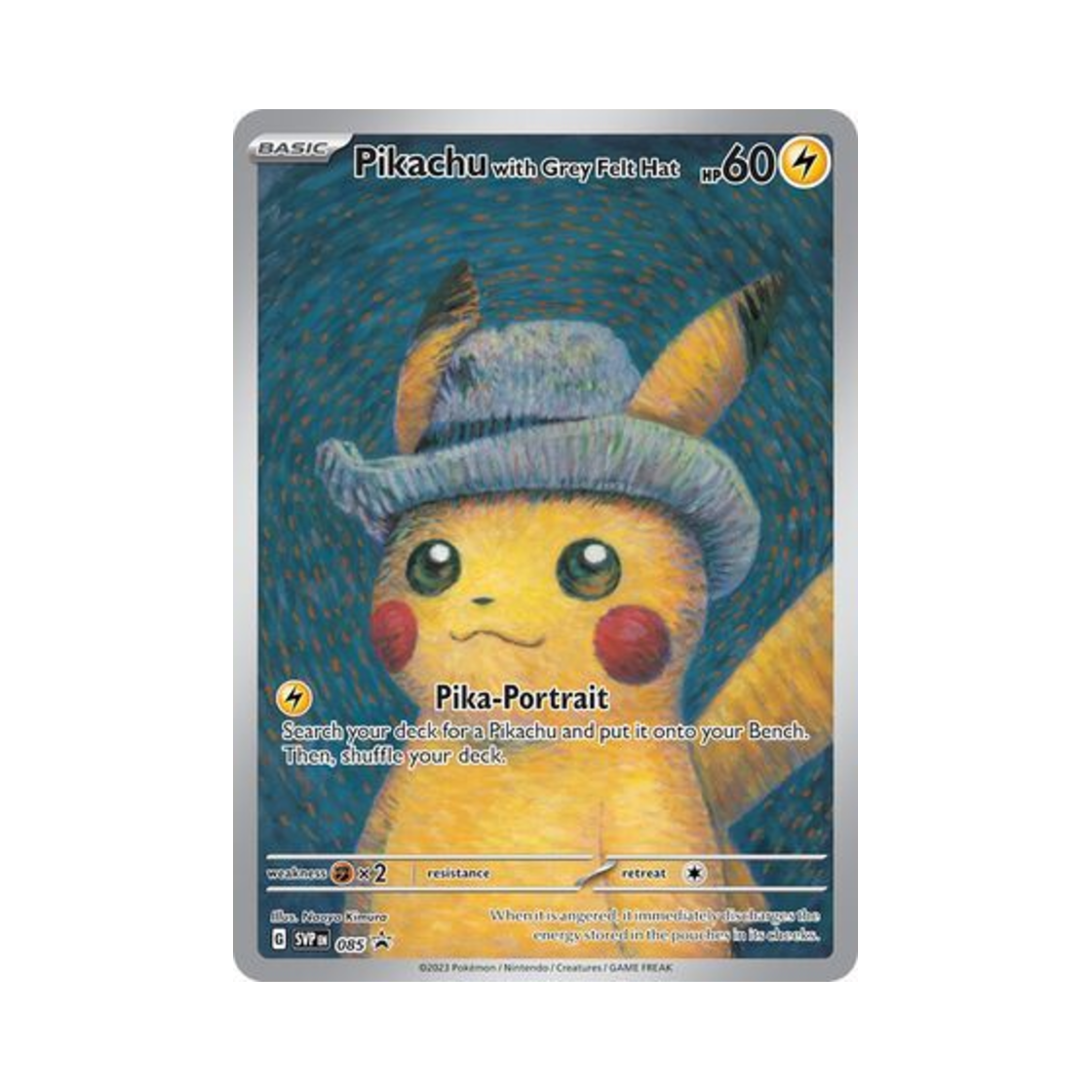 포켓몬 TCG x 반 고흐 뮤지엄 피카츄 그레이 펠트 햇 P 스칼렛 & 바이올렛 프로모 카드 (영문판)(Pokemon TCG x Van Gogh Museum Pikachu with Grey Felt Hat P Scarlet & Violet Promos (English Ver.))