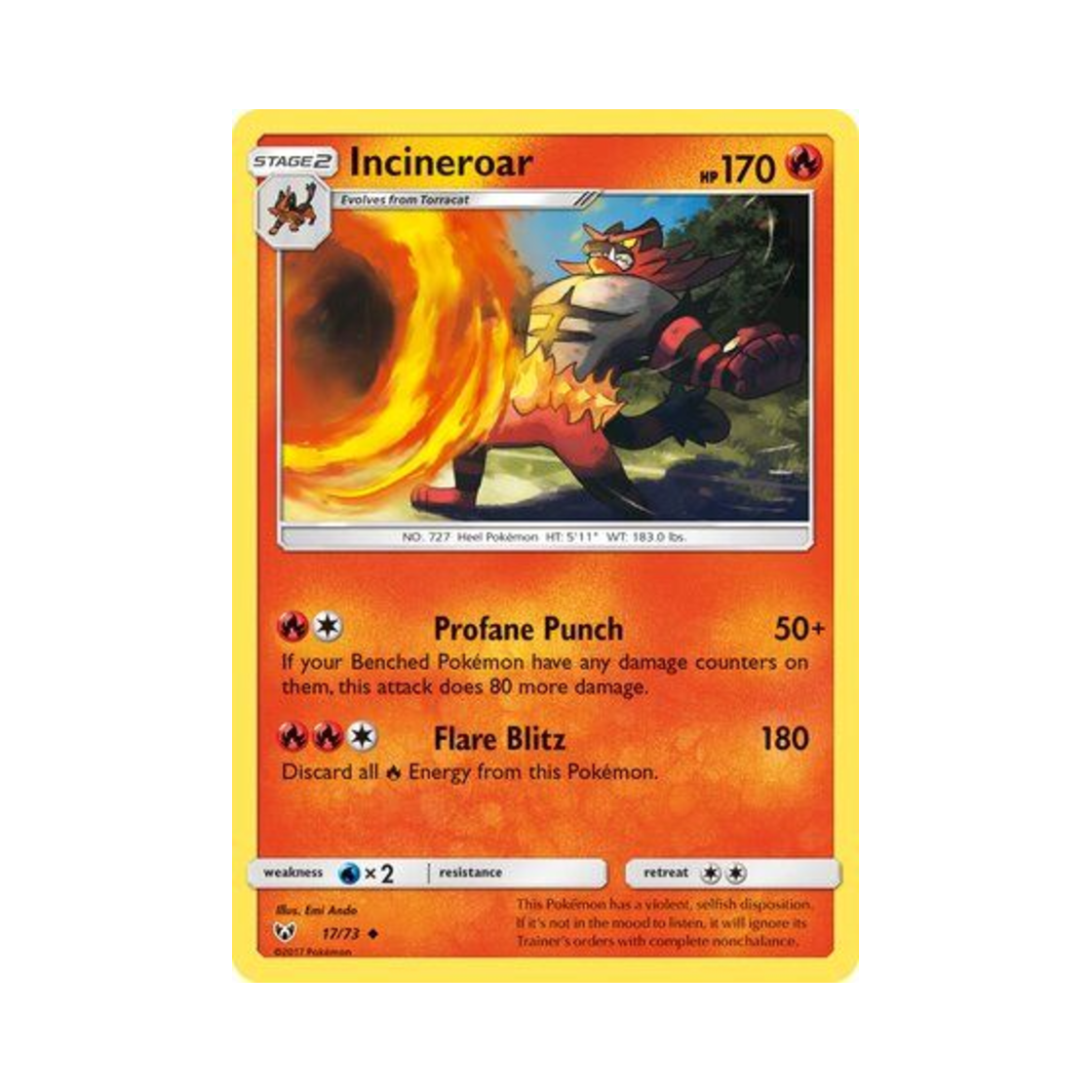 포켓몬 TCG 어흥염 U 샤이닝 레전즈 (영문판)(Pokemon TCG Incineroar U Shining Legends (English Ver.)) - 1