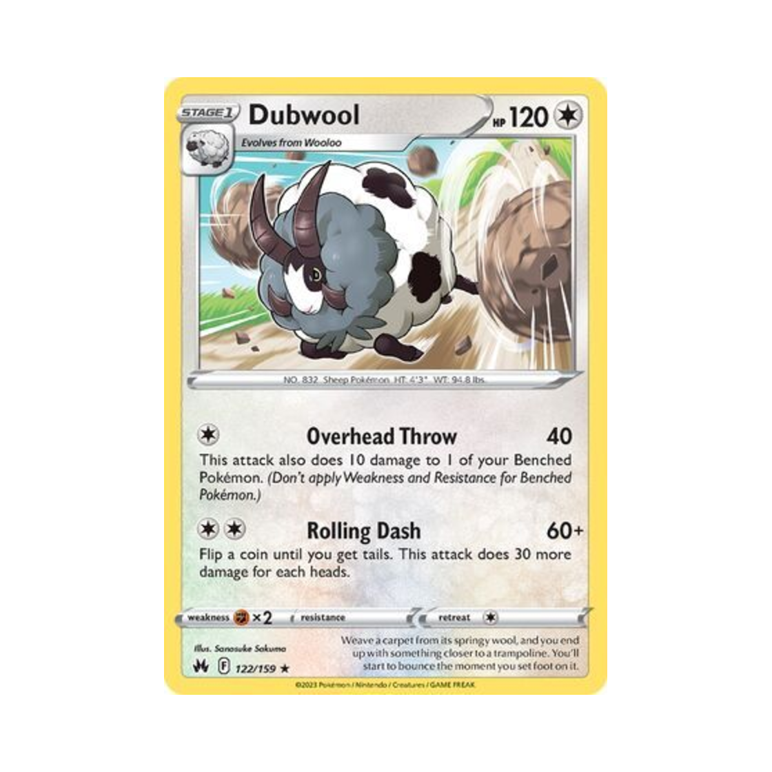 포켓몬 TCG 배우르 R 크라운 제니스 (영문판)(Pokemon TCG Dubwool R Crown Zenith (English Ver.)) - 1