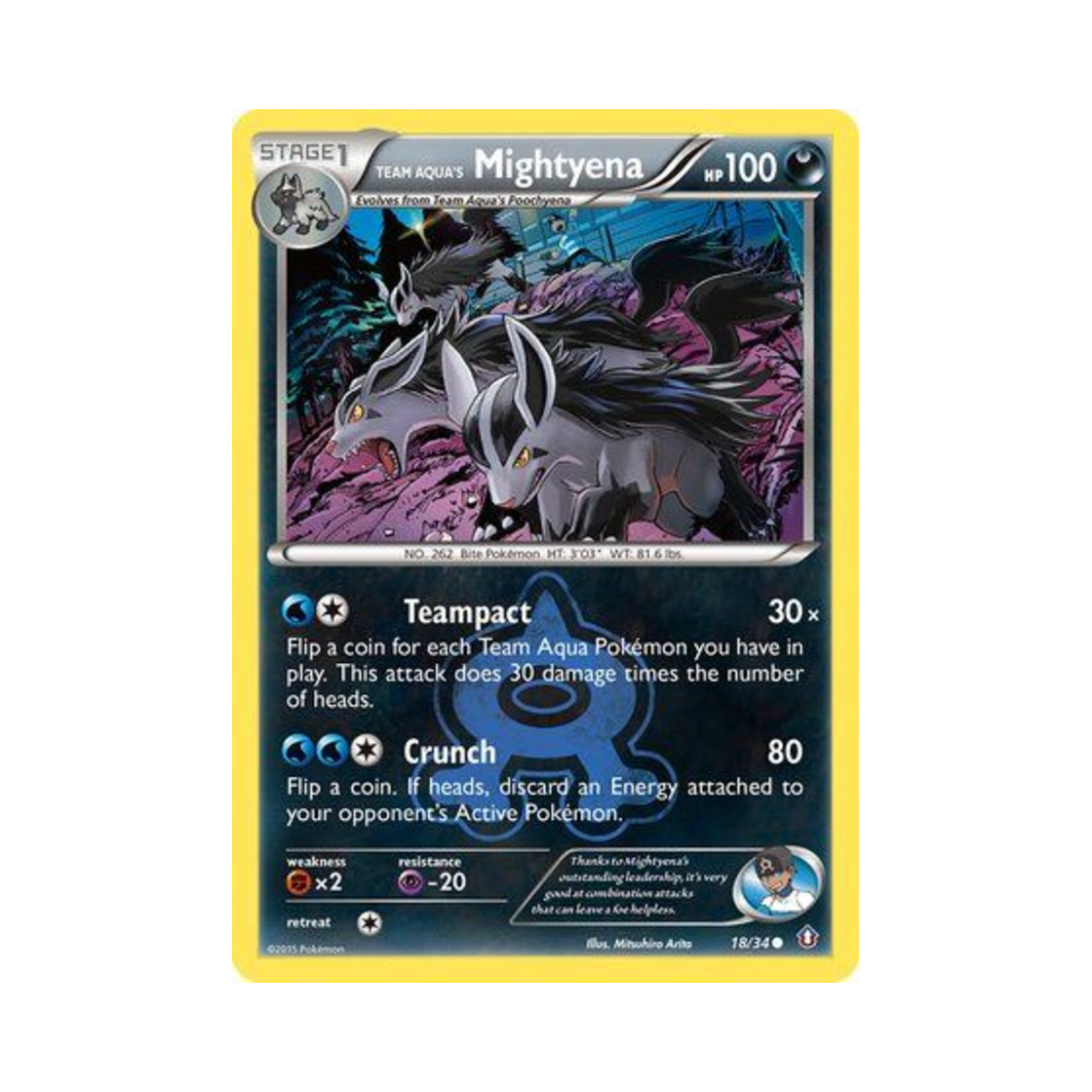 포켓몬 TCG 아쿠아단의 그라에나 C 더블 크라이시스 (영문판)(Pokemon TCG Team Aqua's Mightyena C Double Crisis (English Ver.))