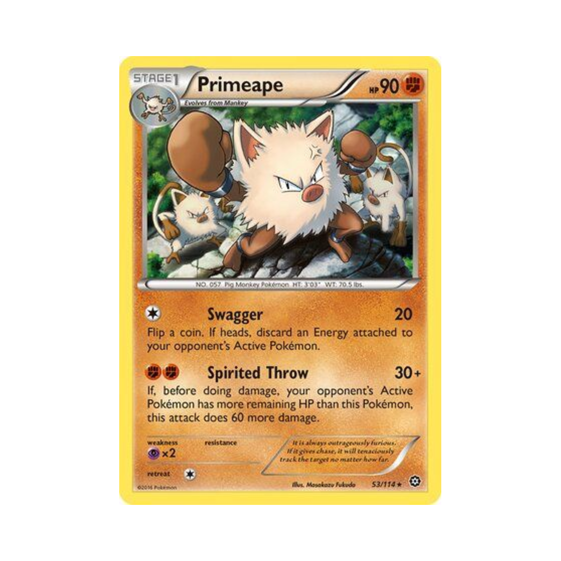 포켓몬 TCG 성원숭 R 스팀 시즈 (영문판)(Pokemon TCG Primeape R Steam Siege (English Ver.)) - 1
