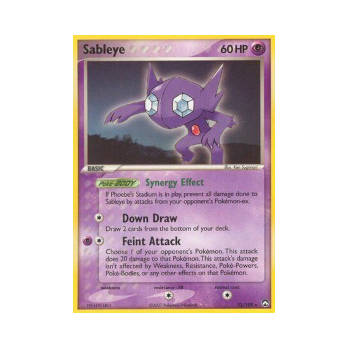 포켓몬 TCG 깜까미 R EX 파워 키퍼스(영문판)(Pokemon TCG Sableye R EX Power Keepers (English Ver.))