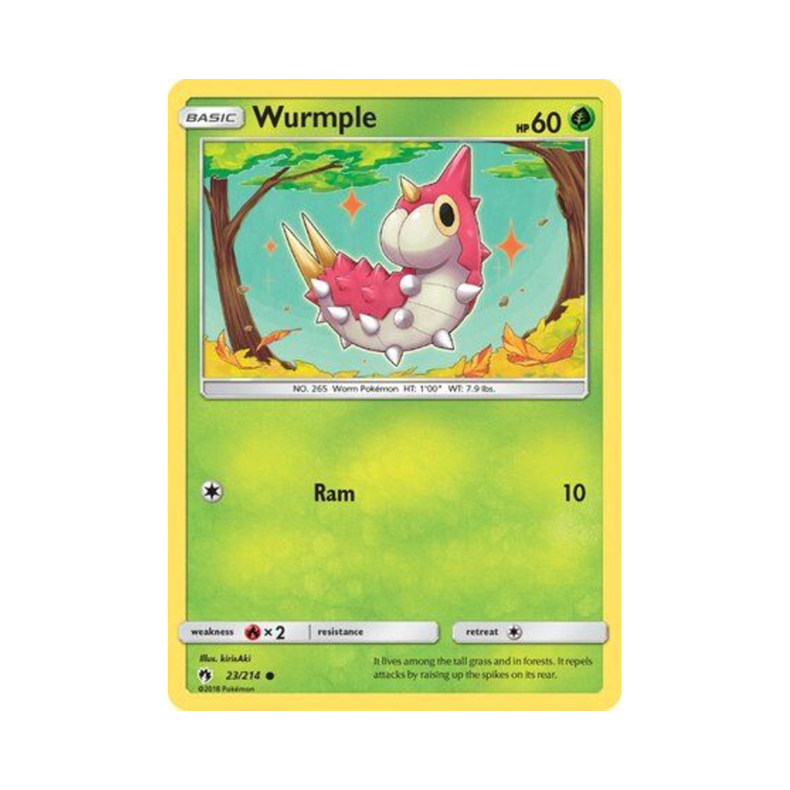 포켓몬 TCG 개무소 C 로스트 썬더 (영문판)(Pokemon TCG Wurmple C Lost Thunder (English Ver.)) - 1