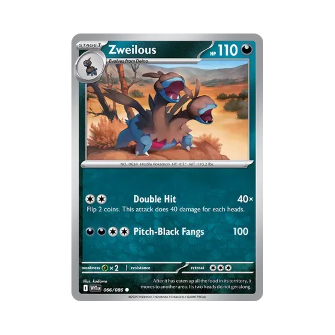 포켓몬 TCG 디헤드 C 화이트플레어 (영문판)(Pokemon TCG Zweilous C White Flare (English Ver.)) - 1