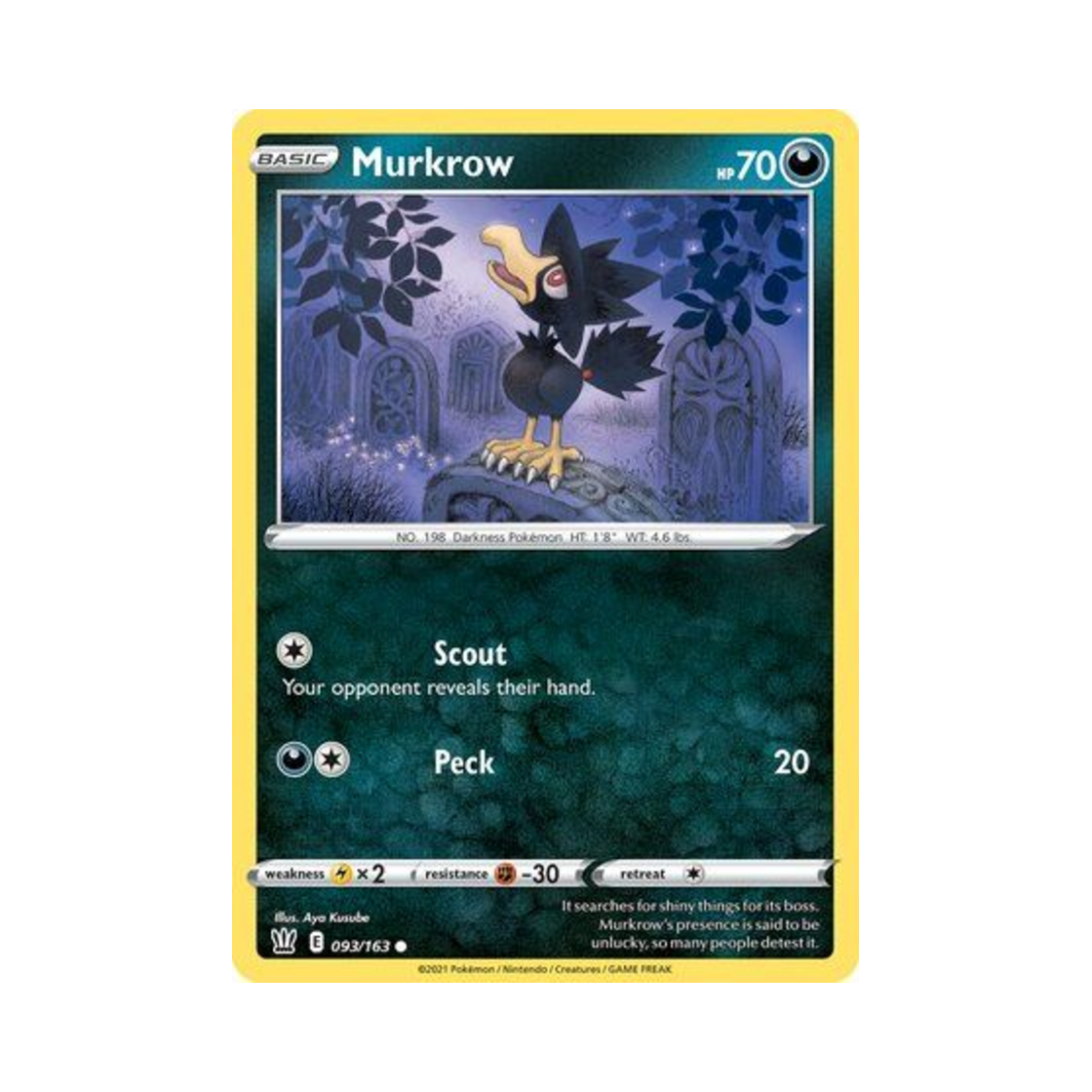 포켓몬 TCG 니로우 C 배틀 스타일즈 (영문판)(Pokemon TCG Murkrow C Battle Styles (English Ver.))