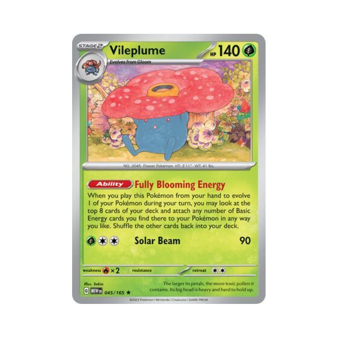 MEW045/165 Pokemon TCG Vileplume R Scarlet & Violet 151 (English Ver.)