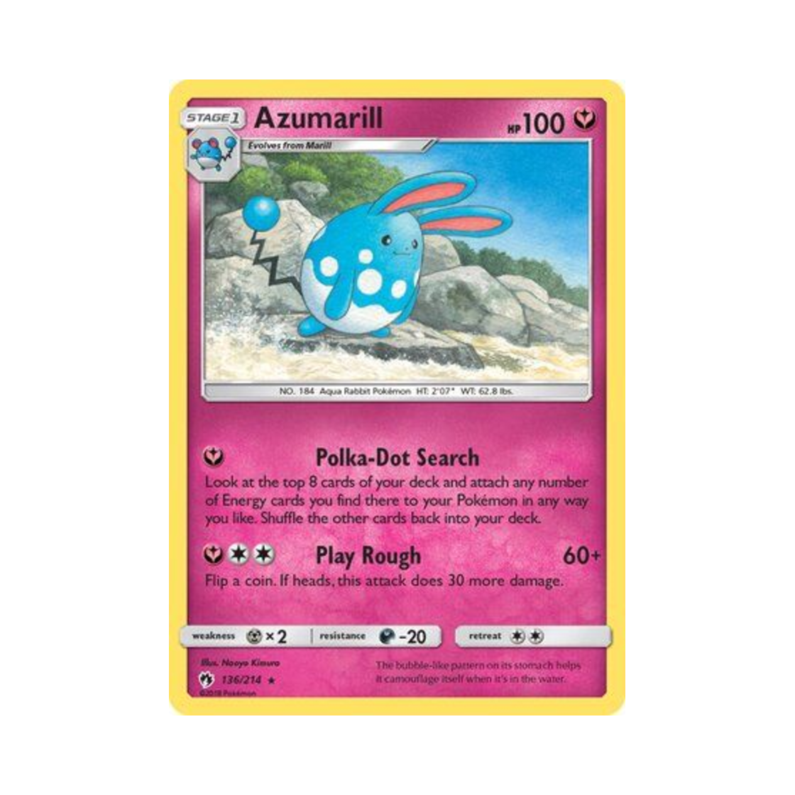 포켓몬 TCG 마릴리 R 로스트 썬더 (영문판)(Pokemon TCG Azumarill R Lost Thunder (English Ver.))