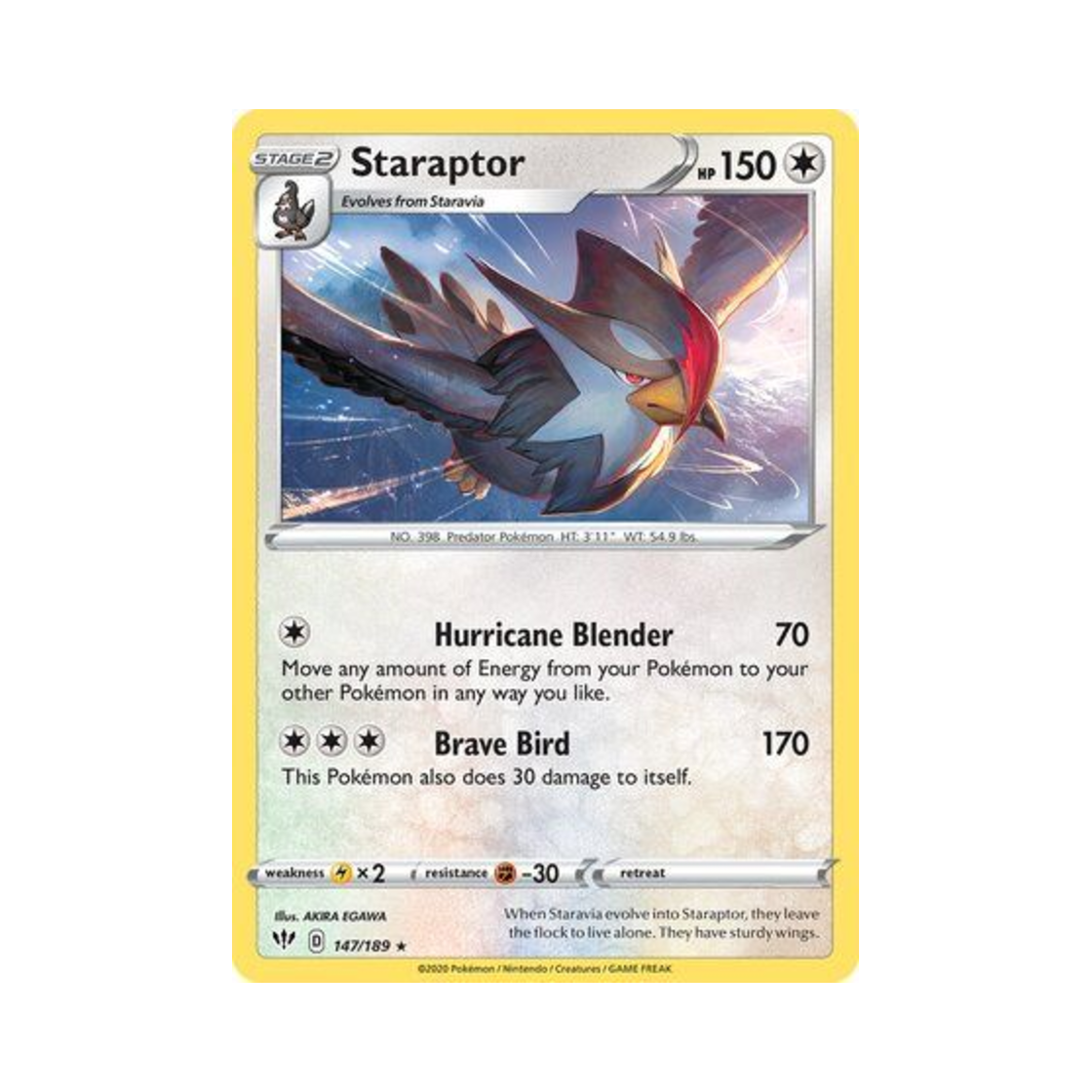 포켓몬 TCG 찌르호크 R 다크니스 어블레이즈 (영문판)(Pokemon TCG Staraptor R Darkness Ablaze (English Ver.)) - 1