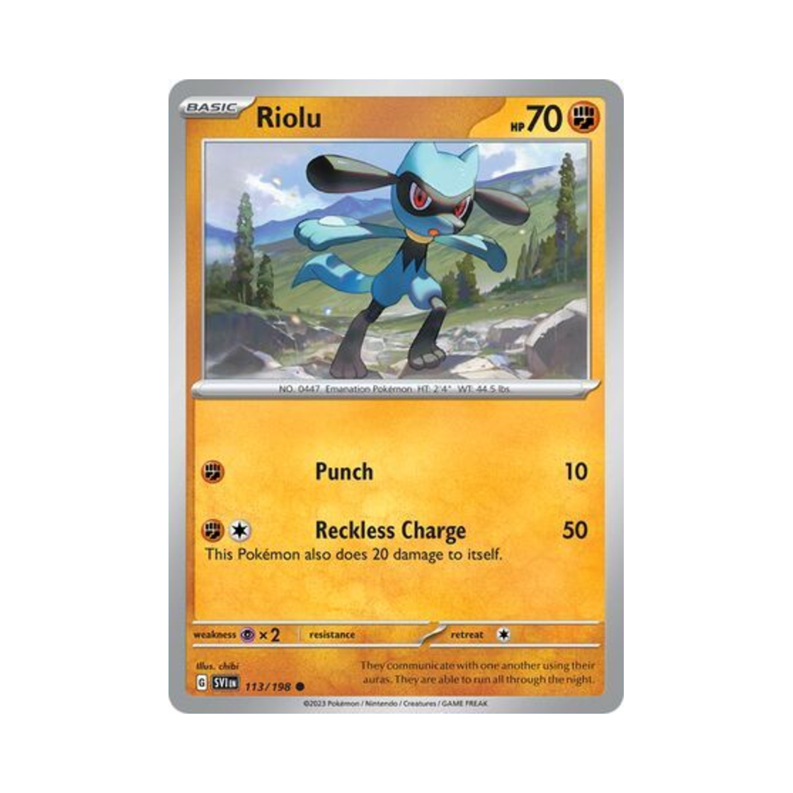 포켓몬 TCG 리오르 C 스칼렛 & 바이올렛 (영문판)(Pokemon TCG Riolu C Scarlet & Violet (English Ver.)) - 1