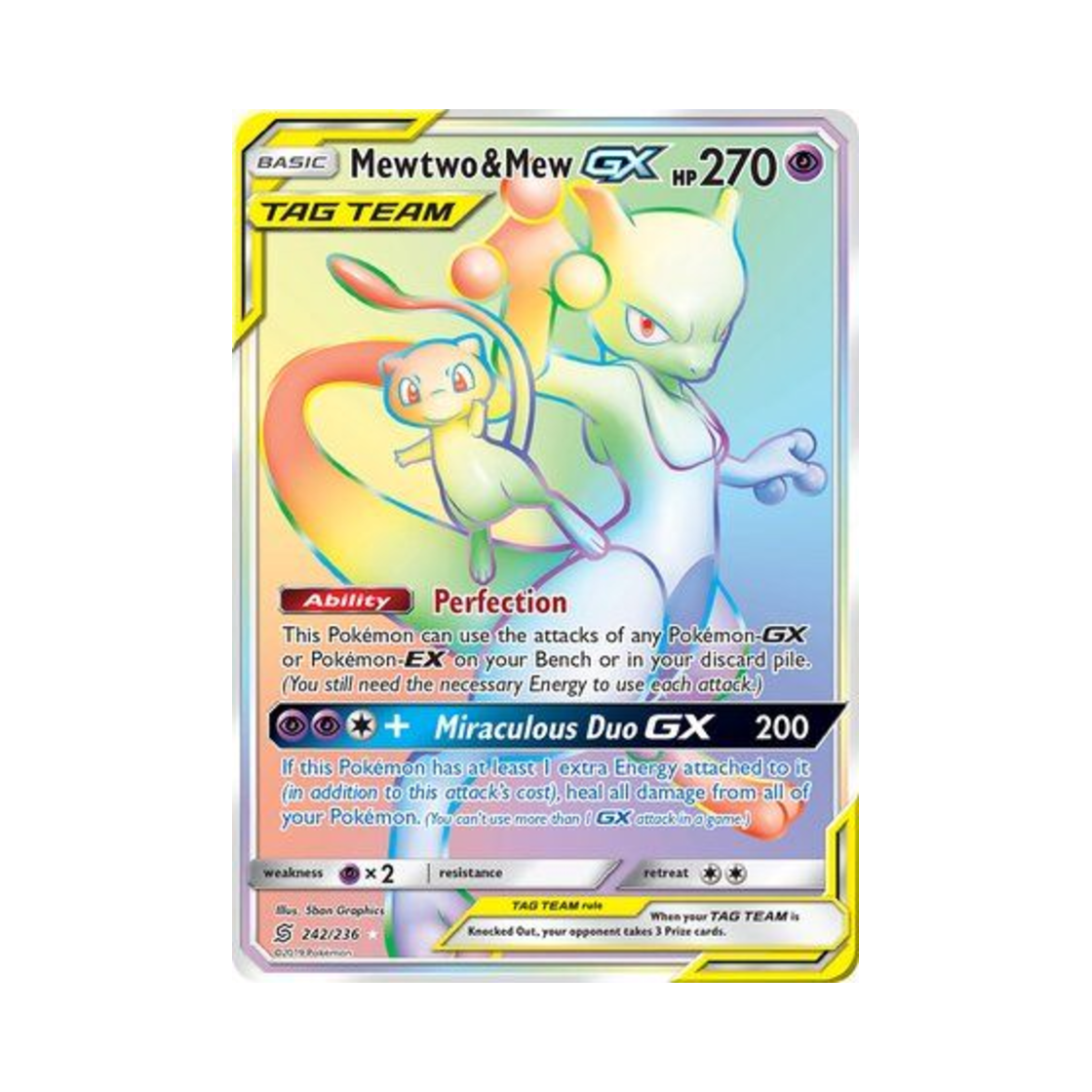 포켓몬 TCG 뮤츠 & 뮤 GX RR 유니파이드 마인즈 (영문판)(Pokemon TCG Mewtwo & Mew GX RR Unified Minds (English Ver.)) - 1