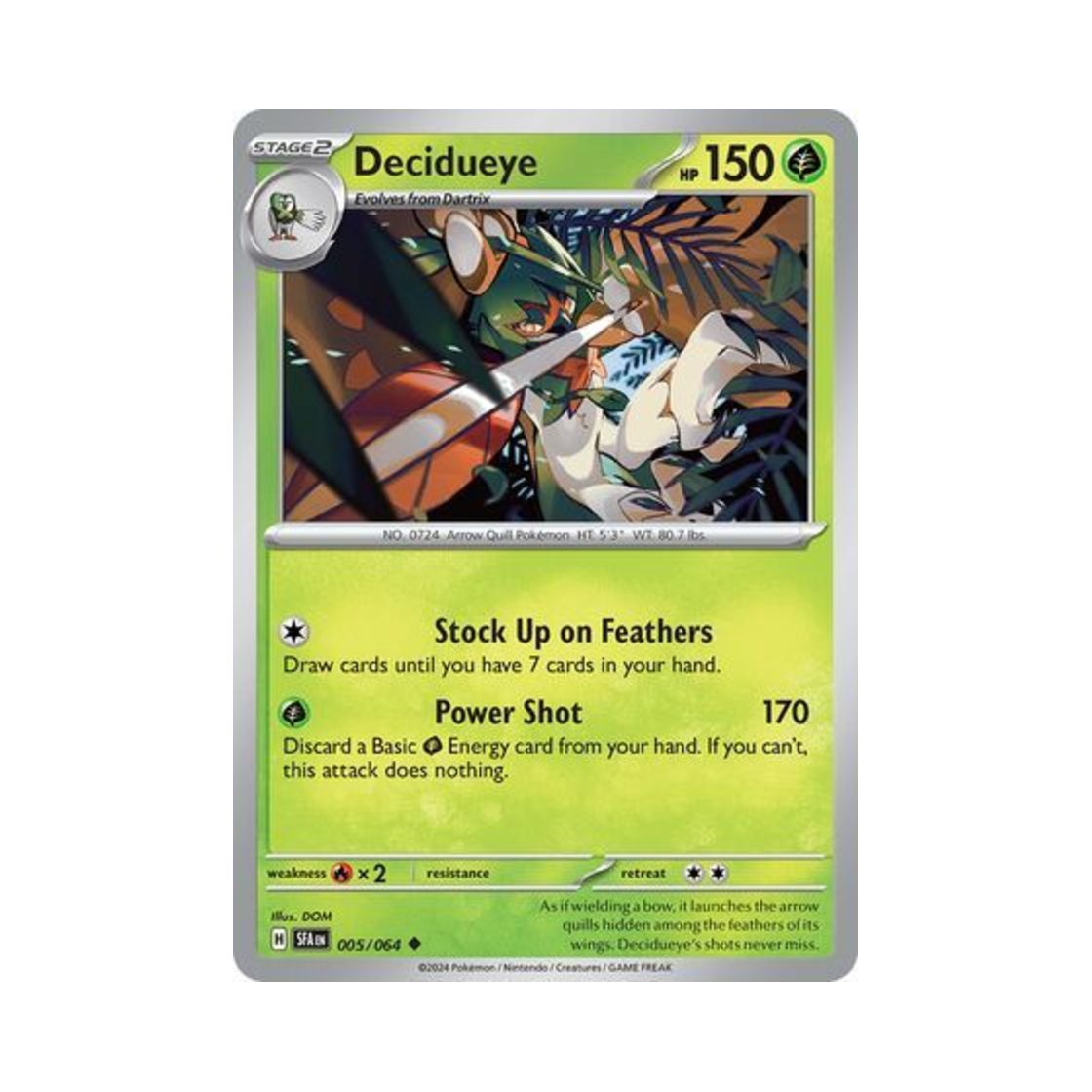 포켓몬 TCG 모크나이퍼 U 슈라우디드 페이블 (영문판)(Pokemon TCG Decidueye U Shrouded Fable (English Ver.)) - 1