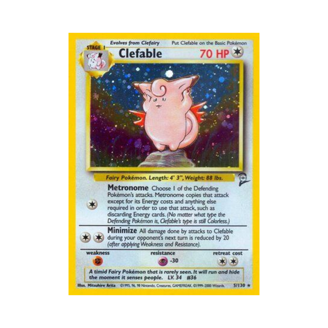포켓몬 TCG 픽시 RH 베이스 세트 2 (영문판)(Pokemon TCG Clefable RH Base Set 2 (English Ver.))