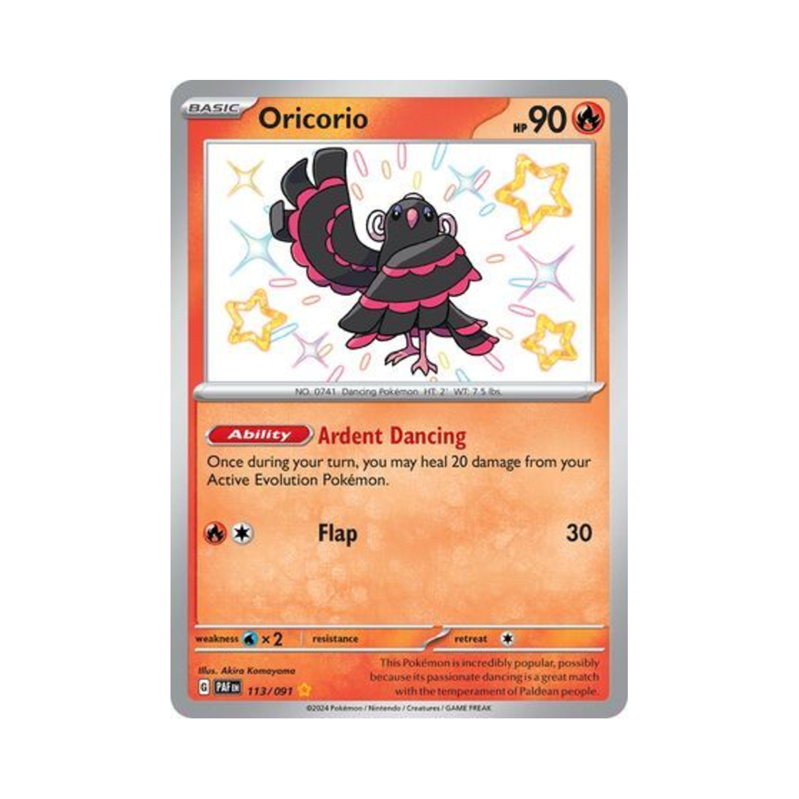포켓몬 TCG 춤추새 SR 팔데아 페이트 (영문판)(Pokemon TCG Oricorio SR Paldean Fates (English Ver.)) - 1