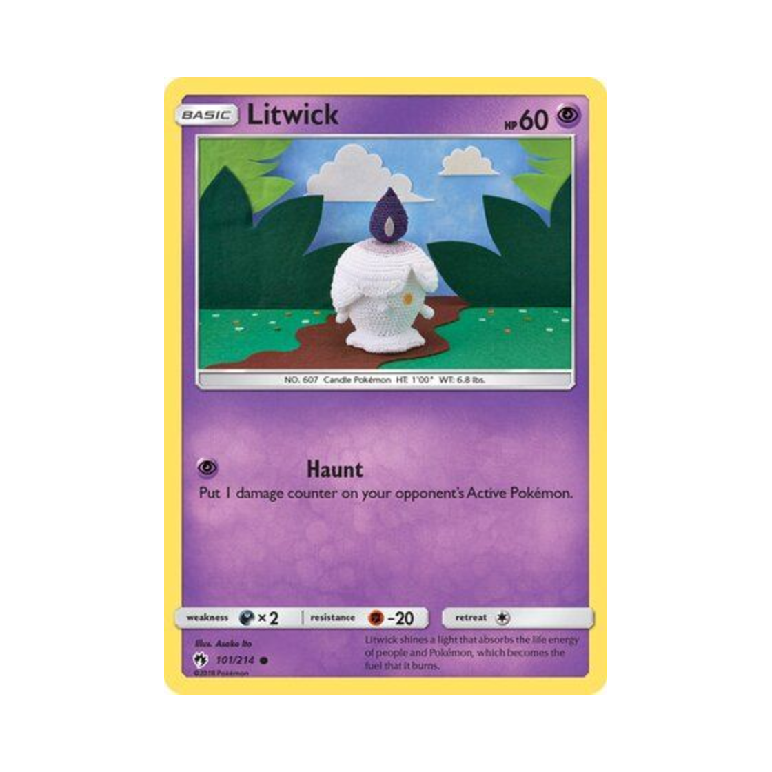 포켓몬 TCG 불켜미 C 로스트 썬더 (영문판)(Pokemon TCG Litwick C Lost Thunder (English Ver.))