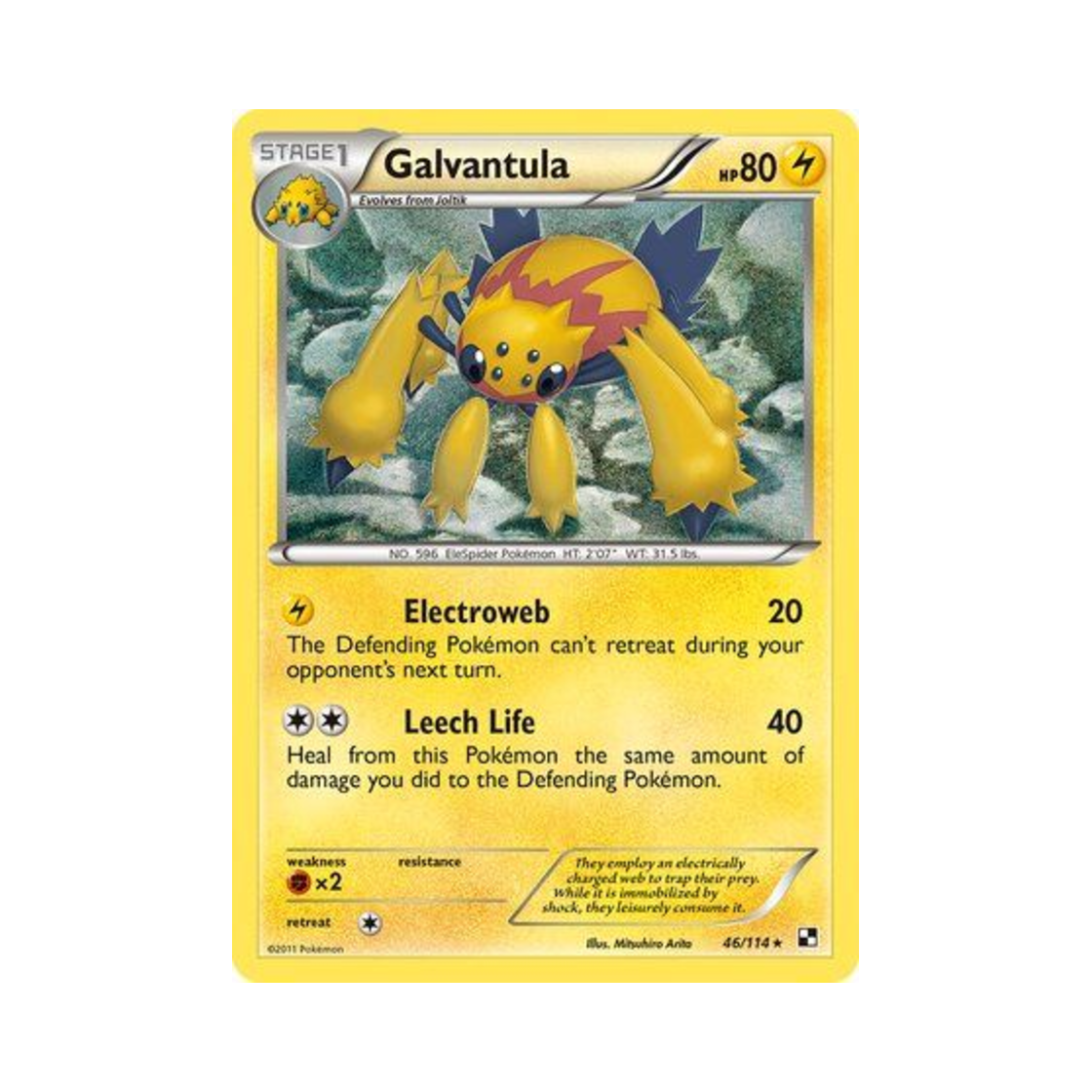 포켓몬 TCG 전툴라 R 블랙 & 화이트 (영문판)(Pokemon TCG Galvantula R Black & White (English Ver.))