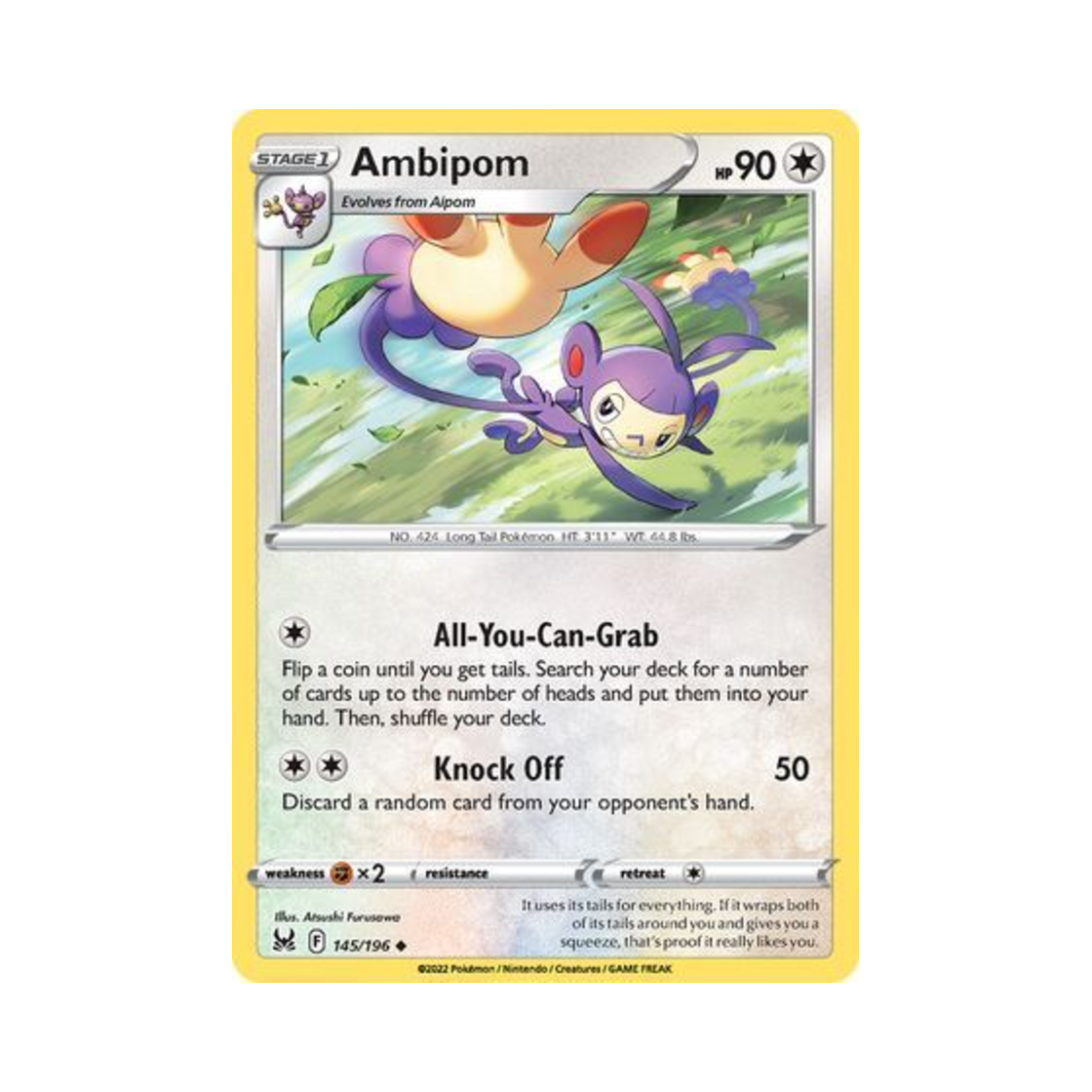 포켓몬 TCG 겟핸보숭 U 로스트 오리진 (영문판)(Pokemon TCG Ambipom U Lost Origin (English Ver.)) - 1