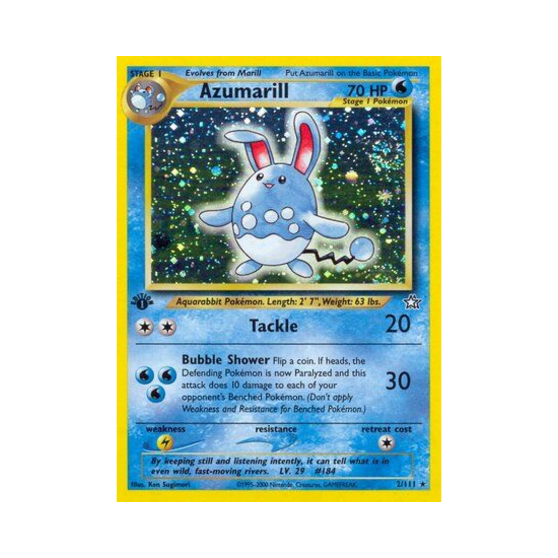 포켓몬 TCG 마릴리 RH 네오 제네시스 (영문판)(Pokemon TCG Azumarill RH Neo Genesis (English Ver.)) - 1