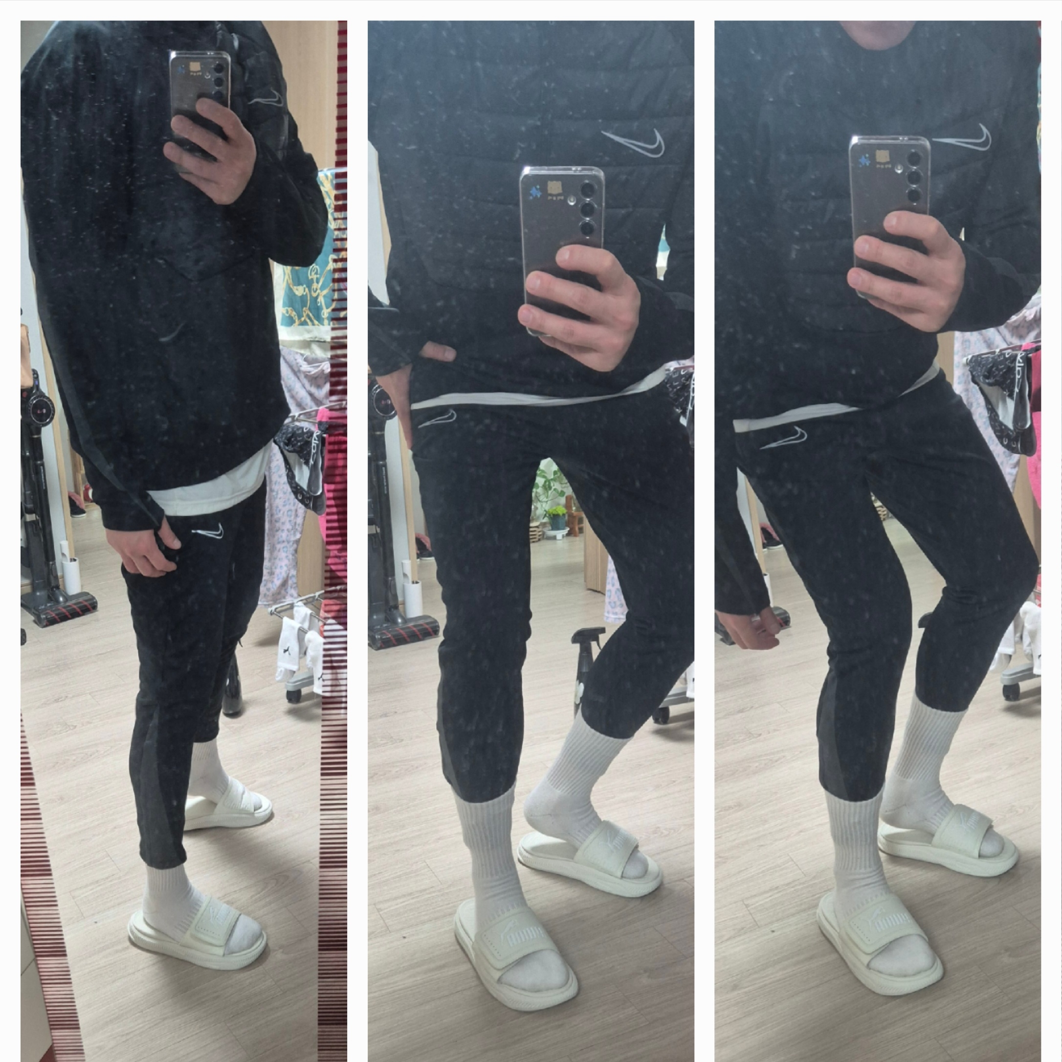 Nike Therma-Fit Academy Winter Warrior Half Zip Top Black Volt - Asia 착용 스타일