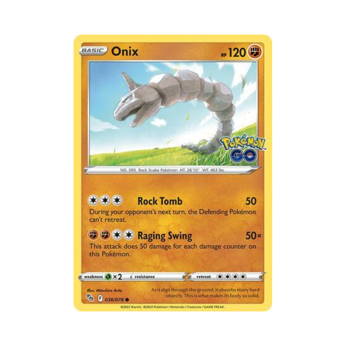 포켓몬 TCG 롱스톤 C 포켓몬 고 (영문판)(Pokemon TCG Onix C Pokemon GO (English Ver.)) - 1