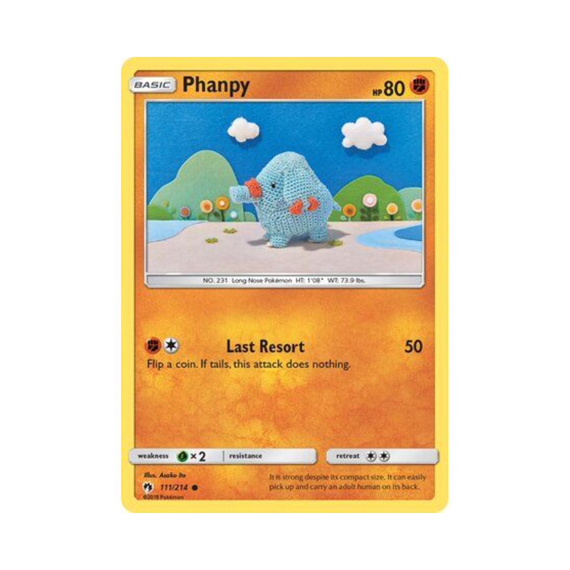 포켓몬 TCG 코코리 C 로스트 썬더 (영문판)(Pokemon TCG Phanpy C Lost Thunder (English Ver.))