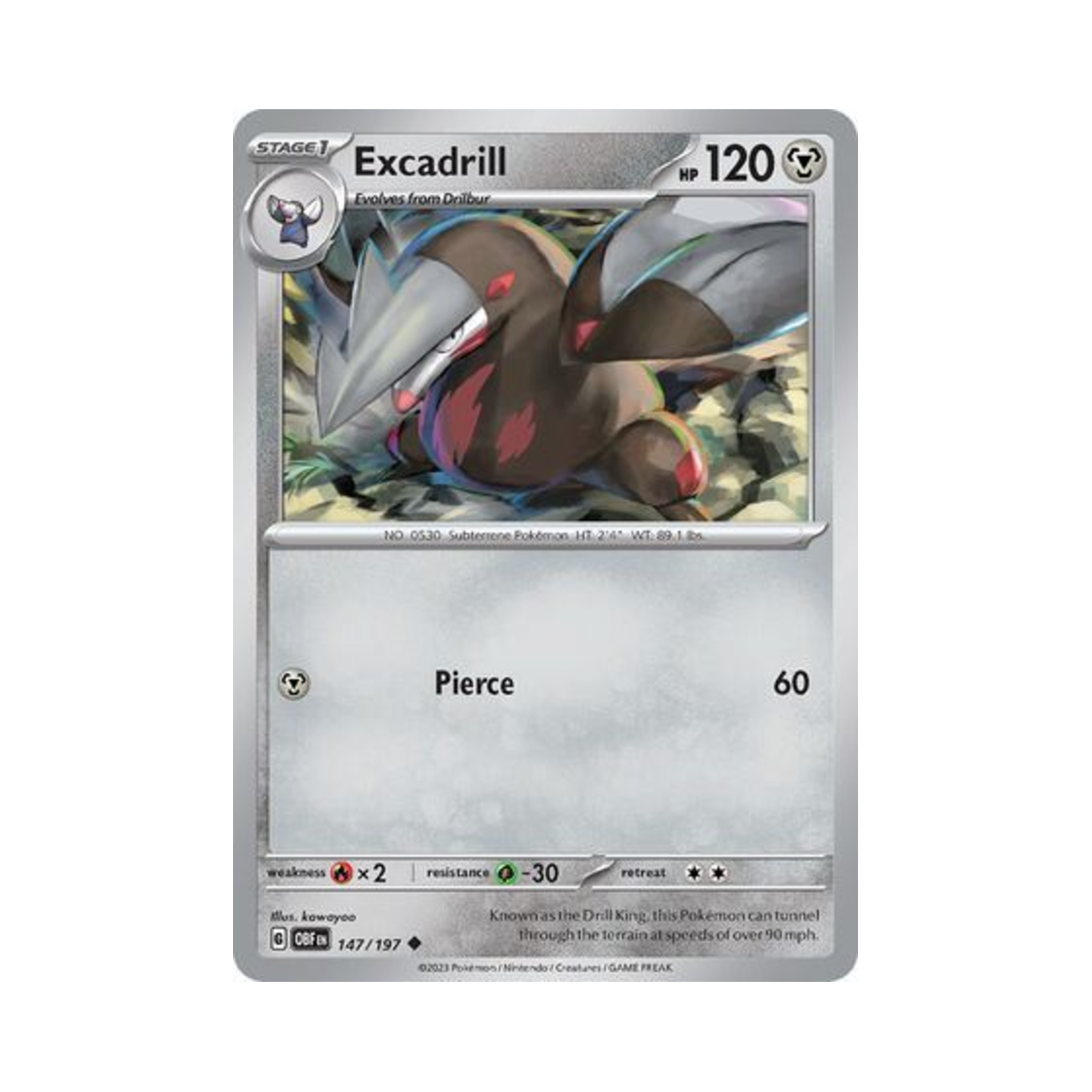포켓몬 TCG 몰드류 U 옵시디언 플레임즈 (영문판)(Pokemon TCG Excadrill U Obsidian Flames (English Ver.)) - 1
