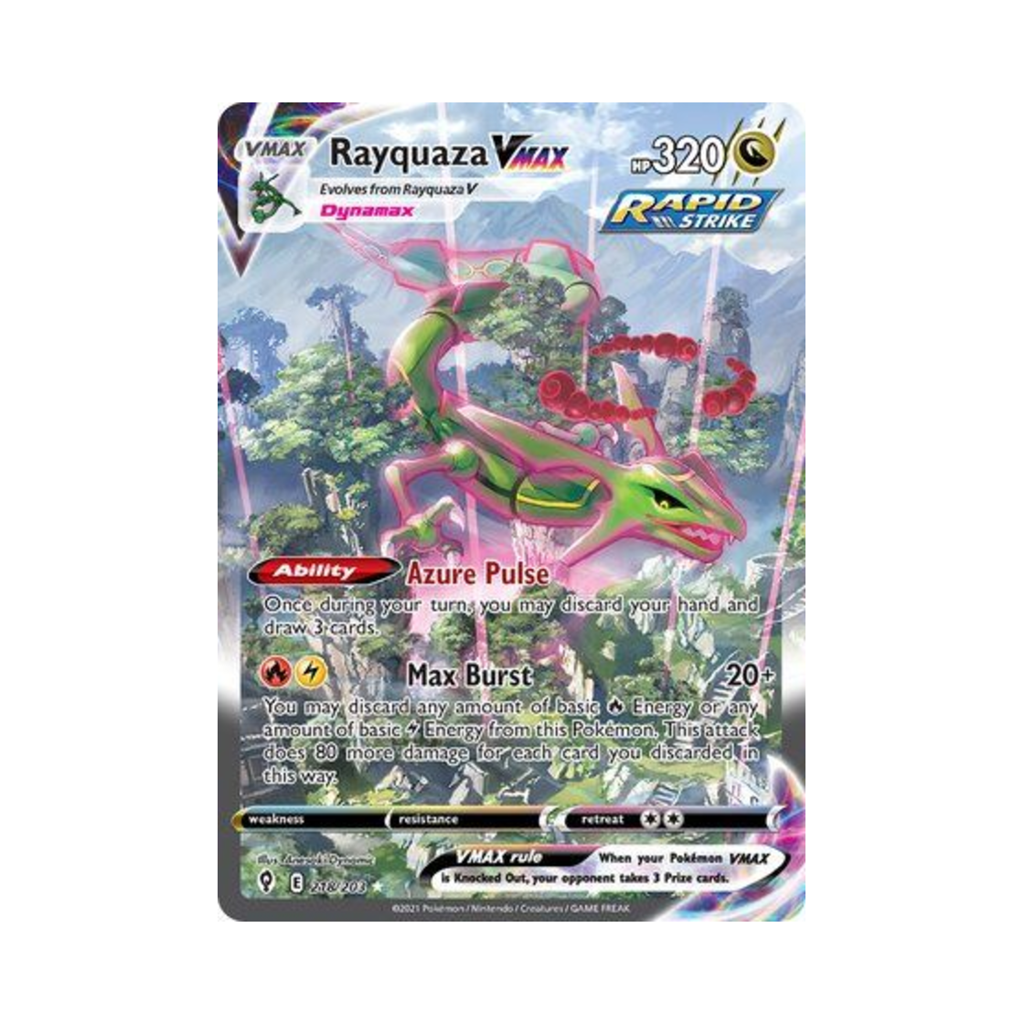 포켓몬 TCG 레쿠쟈 VMAX RR 이볼빙 스카이즈 (영문판)(Pokemon TCG Rayquaza VMAX RR Evolving Skies (English Ver.)) - 1