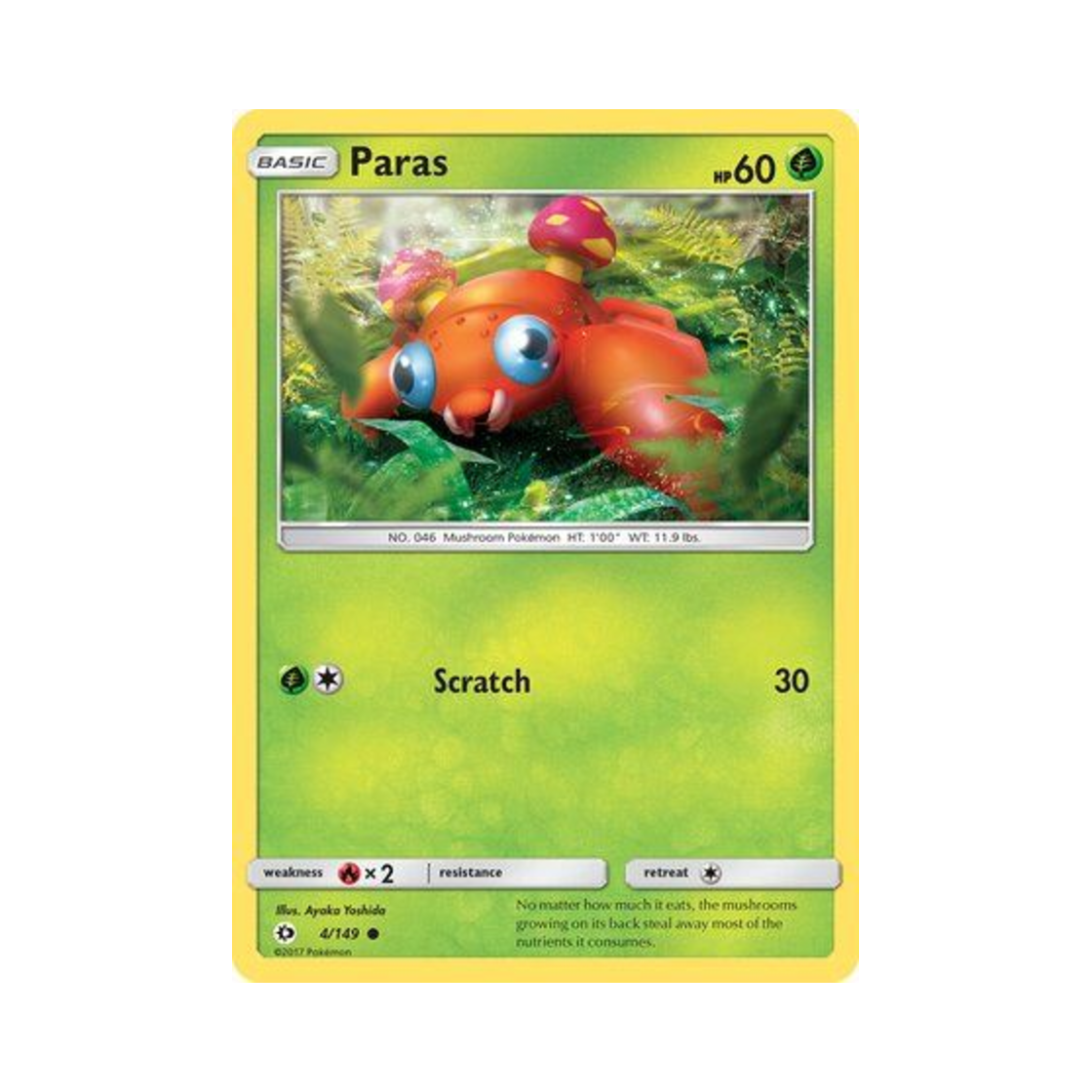 포켓몬 TCG 파라스 C 썬 & 문 (영문판)(Pokemon TCG Paras C Sun & Moon (English Ver.))