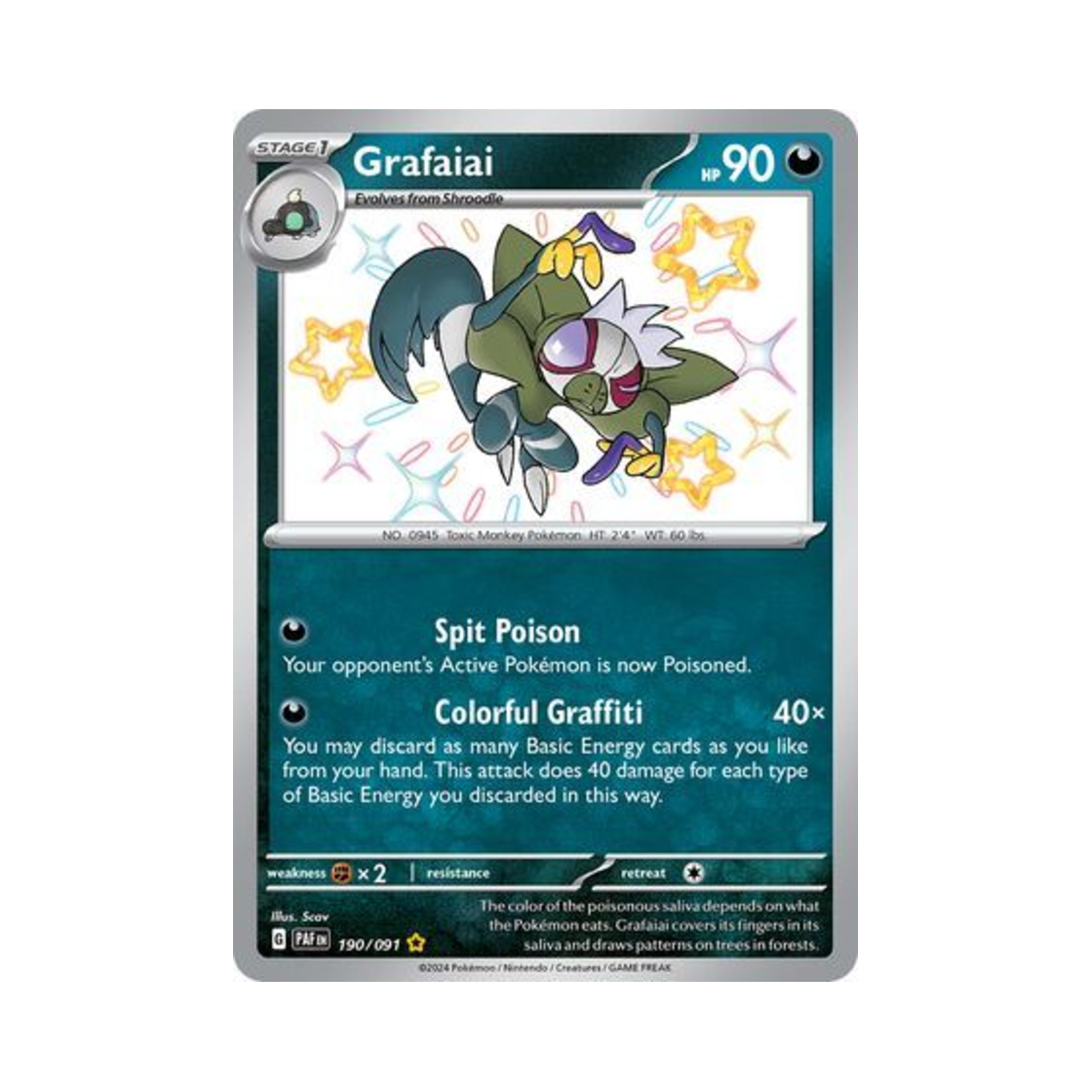 포켓몬 TCG 태깅구르 SR 팔데아 페이트 (영문판)(Pokemon TCG Grafaiai SR Paldean Fates (English Ver.)) - 1