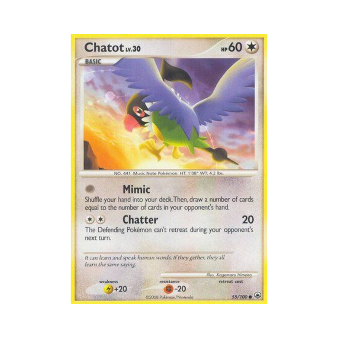 포켓몬 TCG 페라페 C 마제스티 던 (영문판)(Pokemon TCG Chatot C Majestic Dawn (English Ver.))
