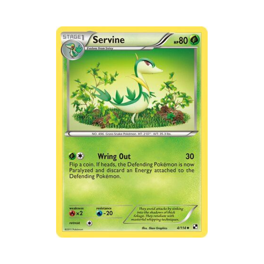 포켓몬 TCG 샤비 U 블랙 & 화이트 (영문판)(Pokemon TCG Servine U Black & White (English Ver.)) - 1