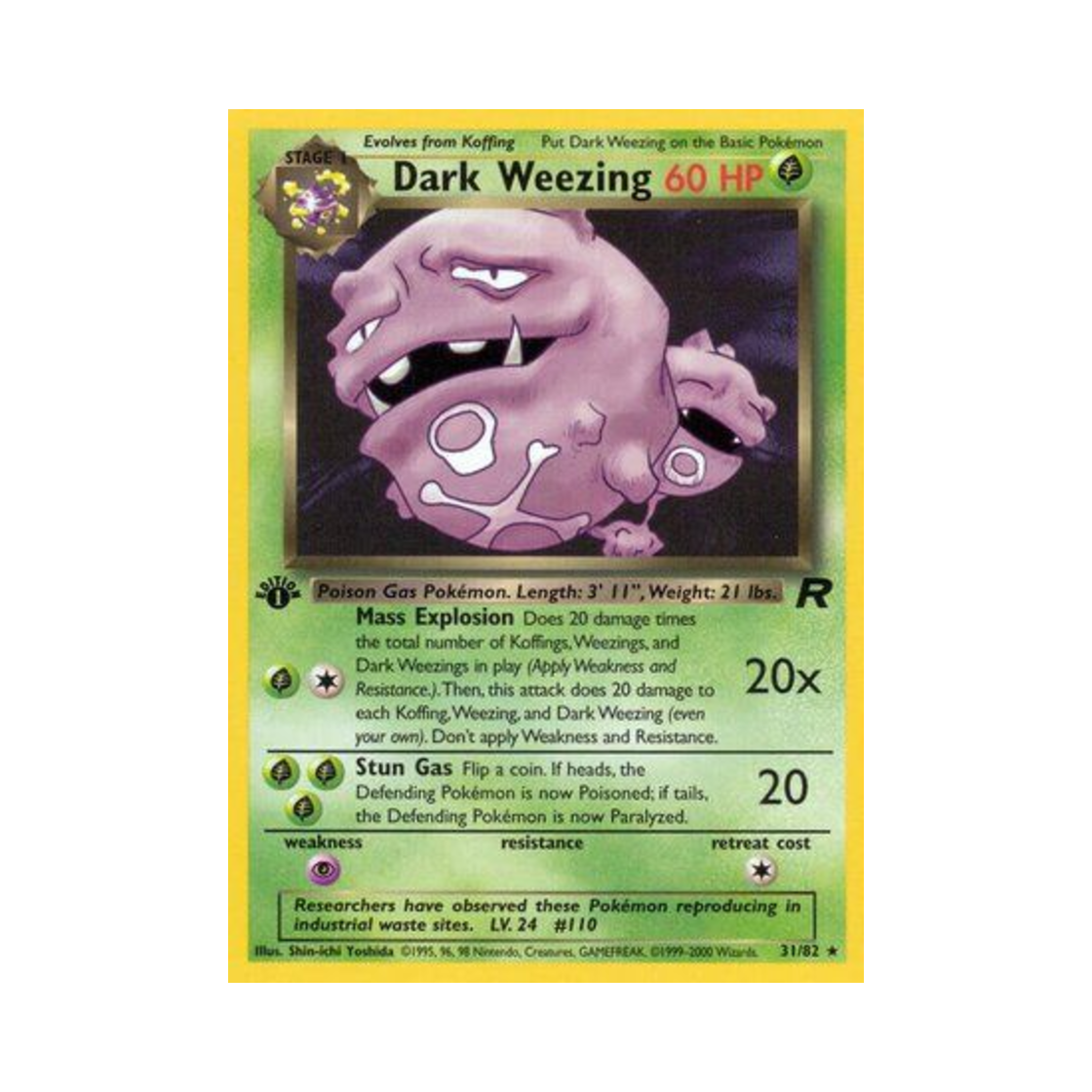 포켓몬 TCG 다크 또도가스 R 로켓단 (영문판)(Pokemon TCG Dark Weezing R Team Rocket (English Ver.)) - 1