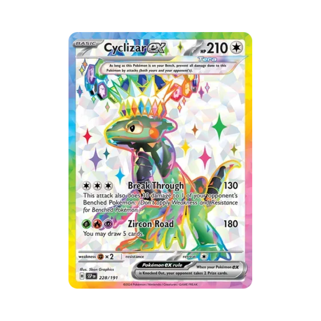 포켓몬 TCG 모토마 ex UR 서징 스파크 (영문판)(Pokemon TCG Cyclizar ex UR Surging Sparks (English Ver.)) - 1