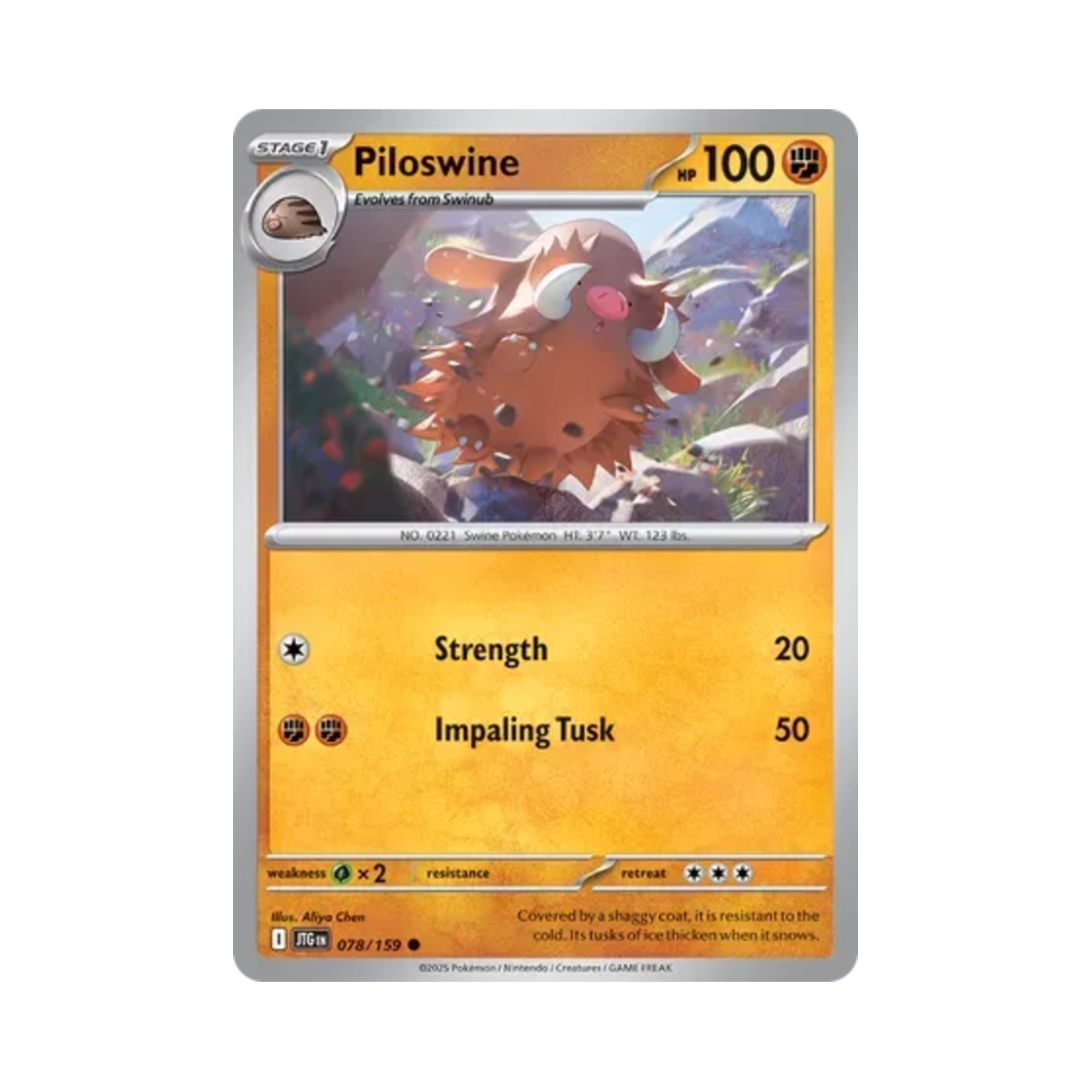 포켓몬 TCG 메꾸리 C 저니 투게더 (영문판)(Pokemon TCG Piloswine C Journey Together (English Ver.)) - 1