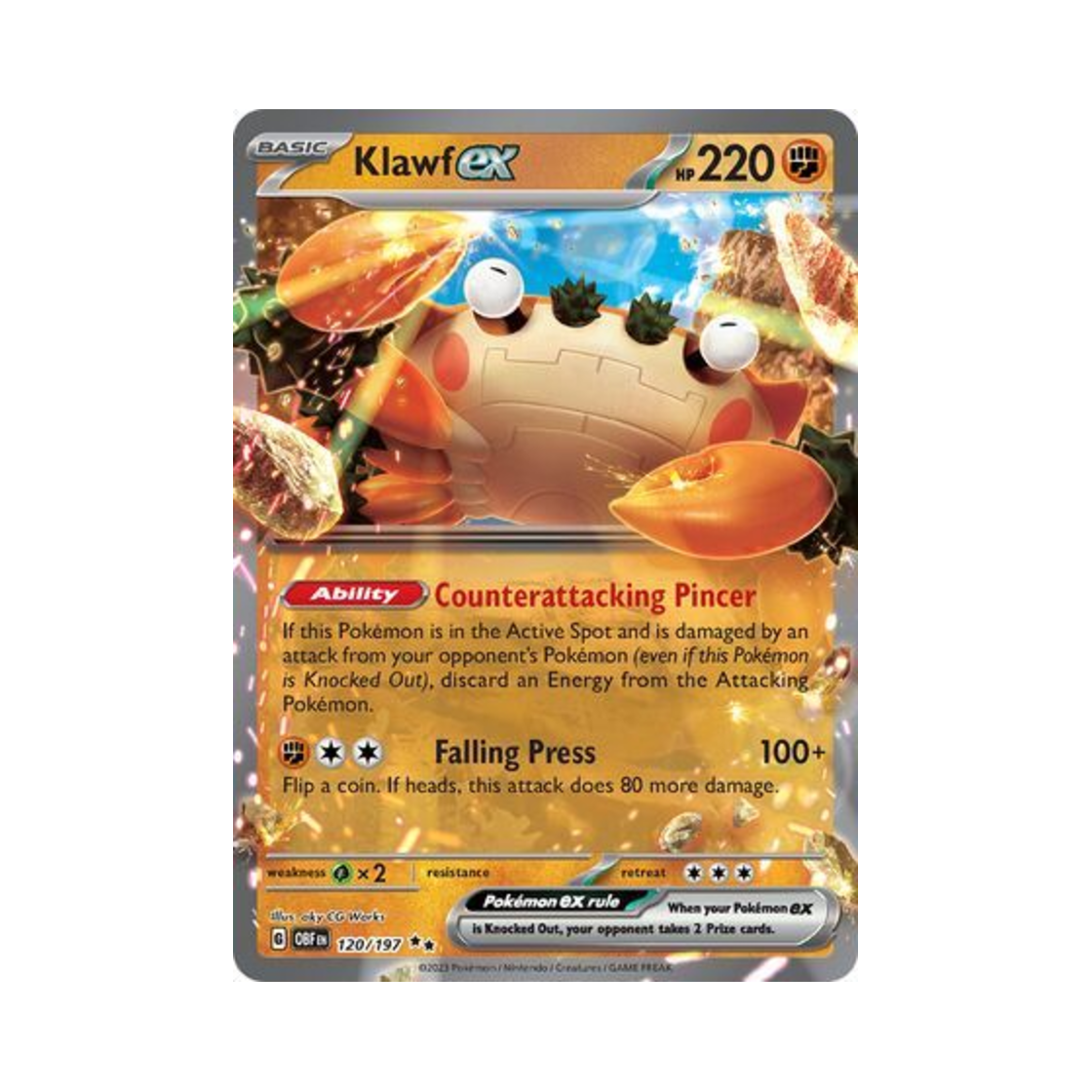 포켓몬 TCG 절벼게 ex DR 옵시디언 플레임즈 (영문판)(Pokemon TCG Klawf ex DR Obsidian Flames (English Ver.)) - 1