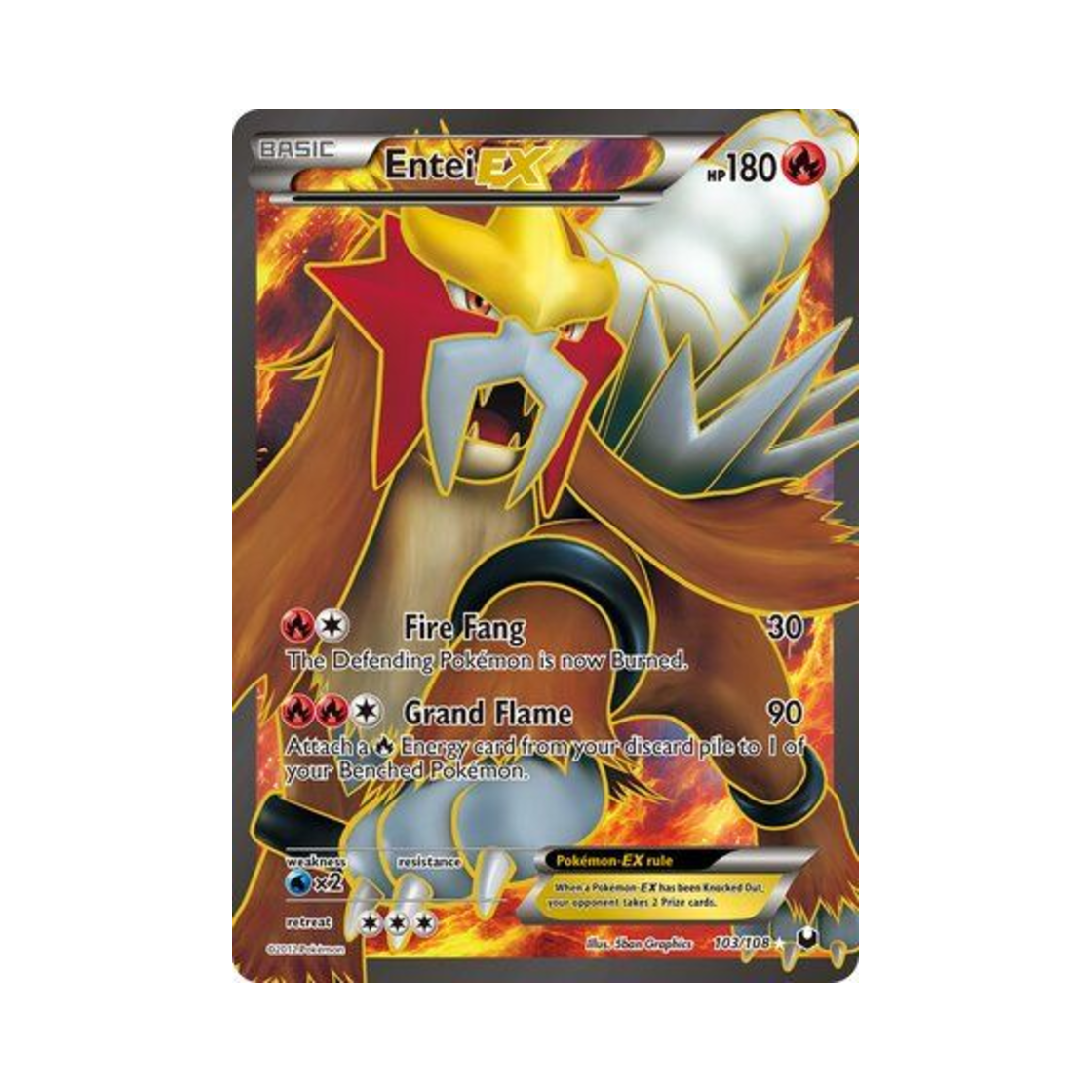 포켓몬 TCG 앤테이 ex RU 다크 익스플로러스 (영문판)(Pokemon TCG Entei ex RU Dark Explorers (English Ver.))