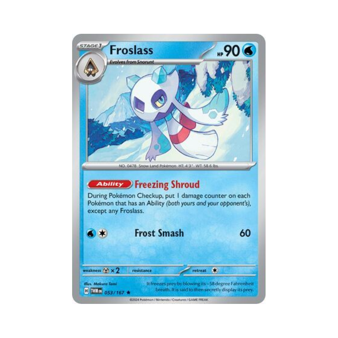 포켓몬 TCG 눈여아 R 트와일라잇 마스커레이드 (영문판)(Pokemon TCG Froslass R Twilight Masquerade (English Ver.))