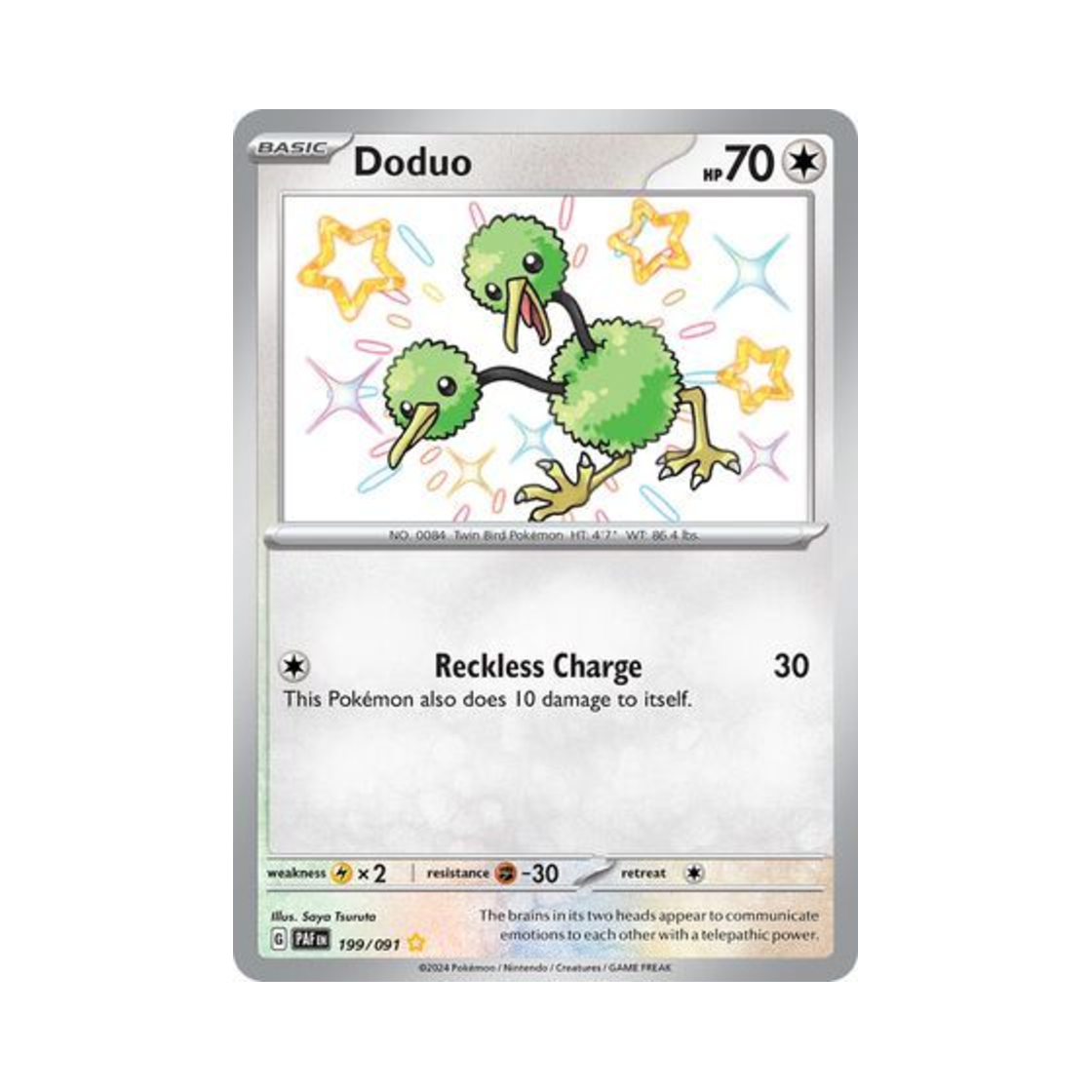 포켓몬 TCG 두두 SR 팔데아 페이트 (영문판)(Pokemon TCG Doduo SR Paldean Fates (English Ver.))