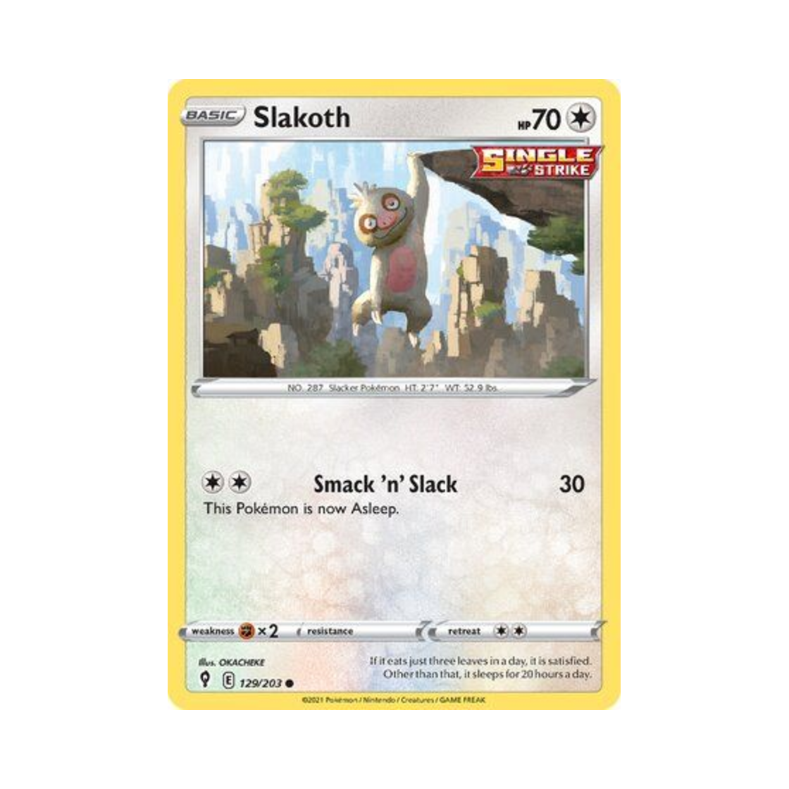 포켓몬 TCG 게을로 C 이볼빙 스카이즈 (영문판)(Pokemon TCG Slakoth C Evolving Skies (English Ver.))