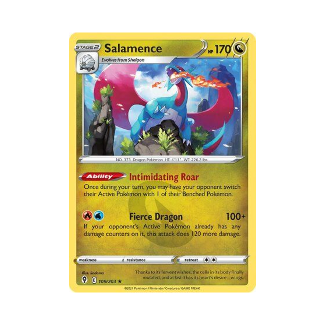 포켓몬 TCG 보만다 RH 이볼빙 스카이즈 (영문판)(Pokemon TCG Salamence RH Evolving Skies (English Ver.)) - 1